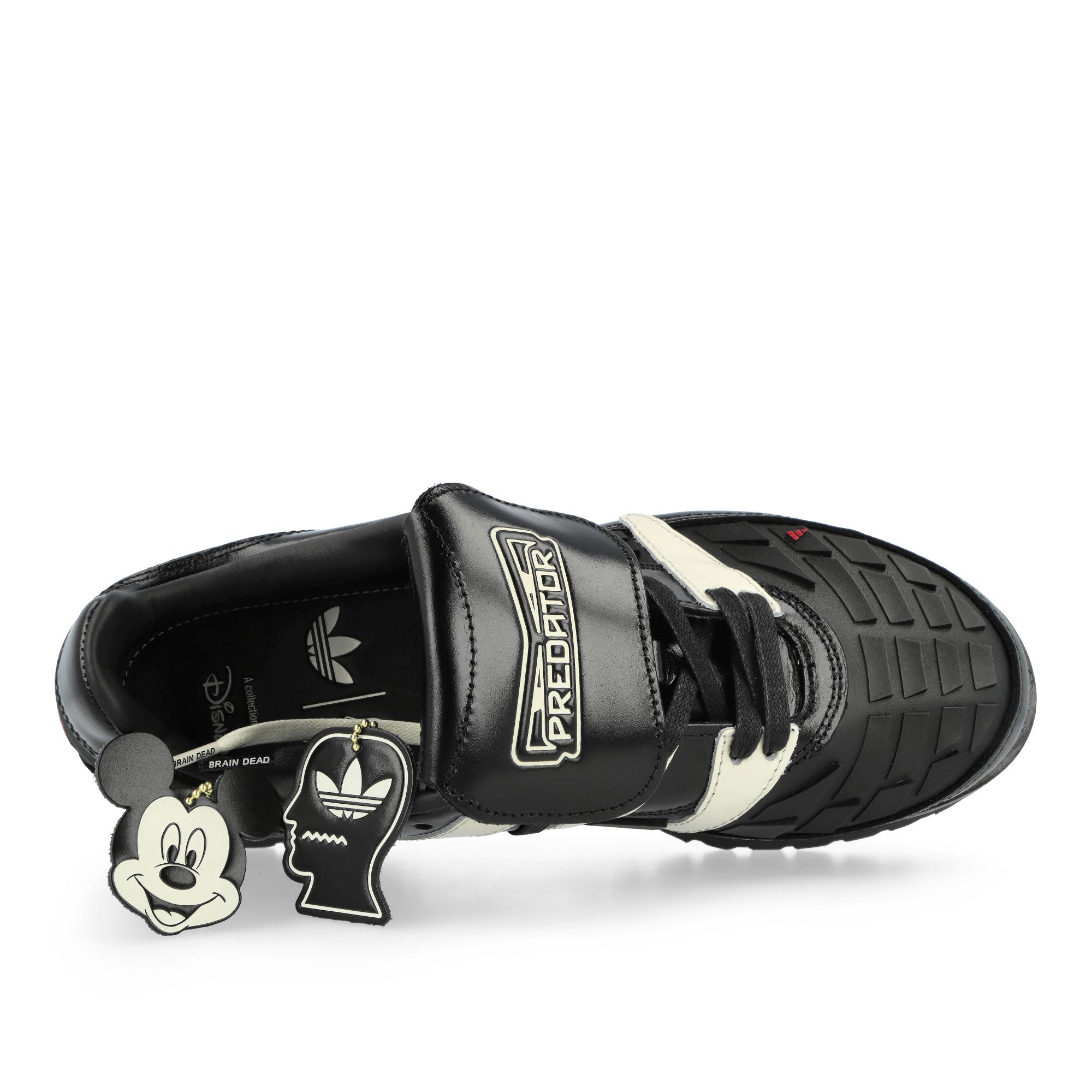 Brain Dead x Disney x adidas Predator Core Black / Cream White / Core Black Low Top Sneakers KJ4289 Detail View 1 | Overkill