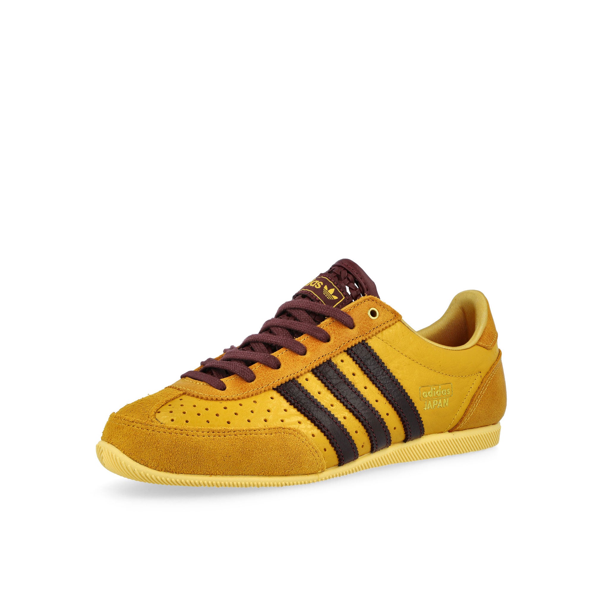 adidas Japan W Preloved Yellow / Maroon / Gold Metallic Low Top Sneakers KJ6157 Close-up | Overkill