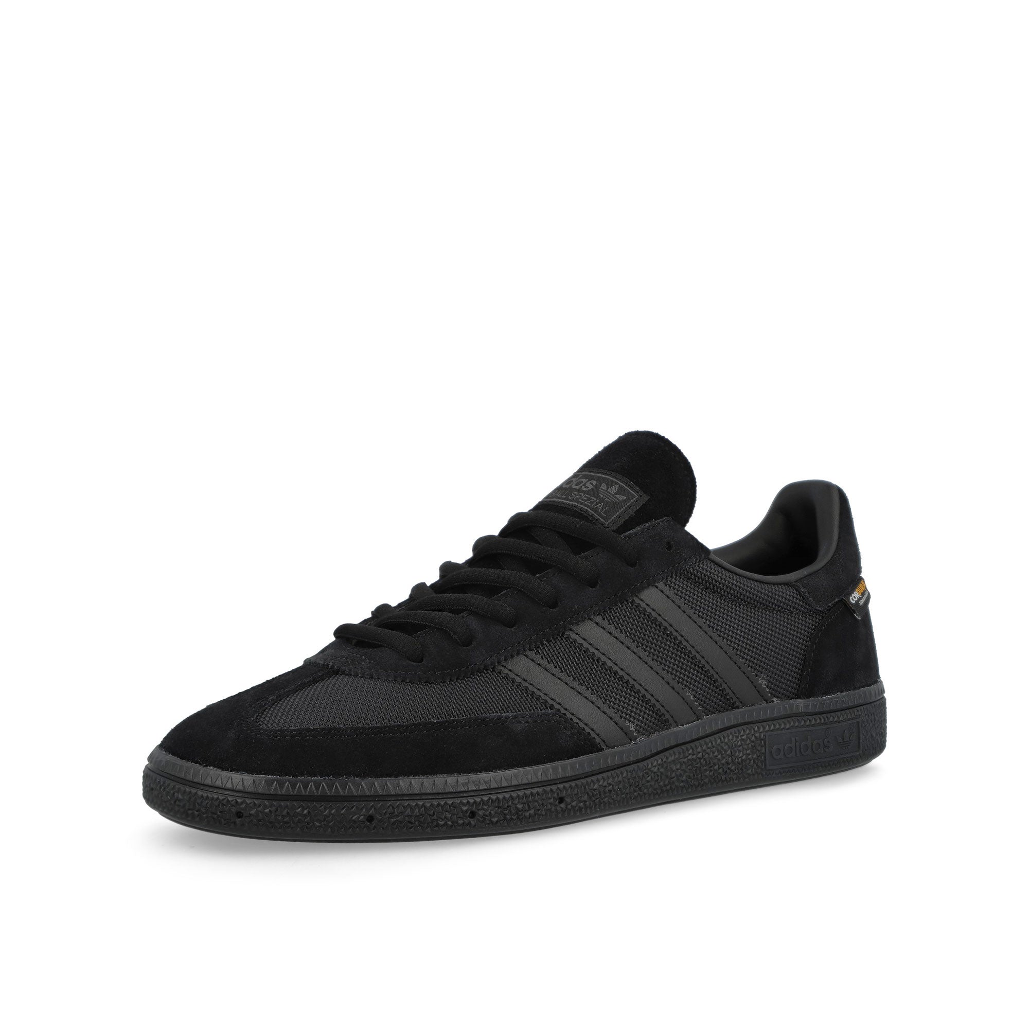adidas Handball Spezial Core Black / Core Black / Carbon Low Top Sneakers KK1148 Close-up | Overkill