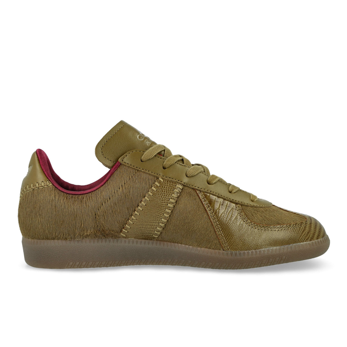 Wales Bonner x adidas BW Army Khaki Pony Noble Maroon / Gold Metallic / Wonder White Sneaker KK2809 Silhouette | Overkill