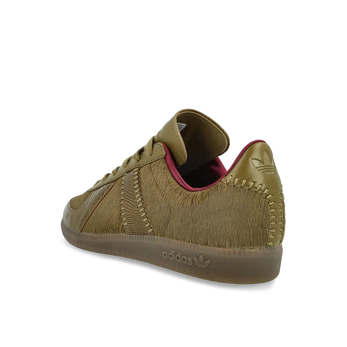Wales Bonner x adidas BW Army Khaki Pony Noble Maroon / Gold Metallic / Wonder White Sneaker KK2809 Material | Overkill