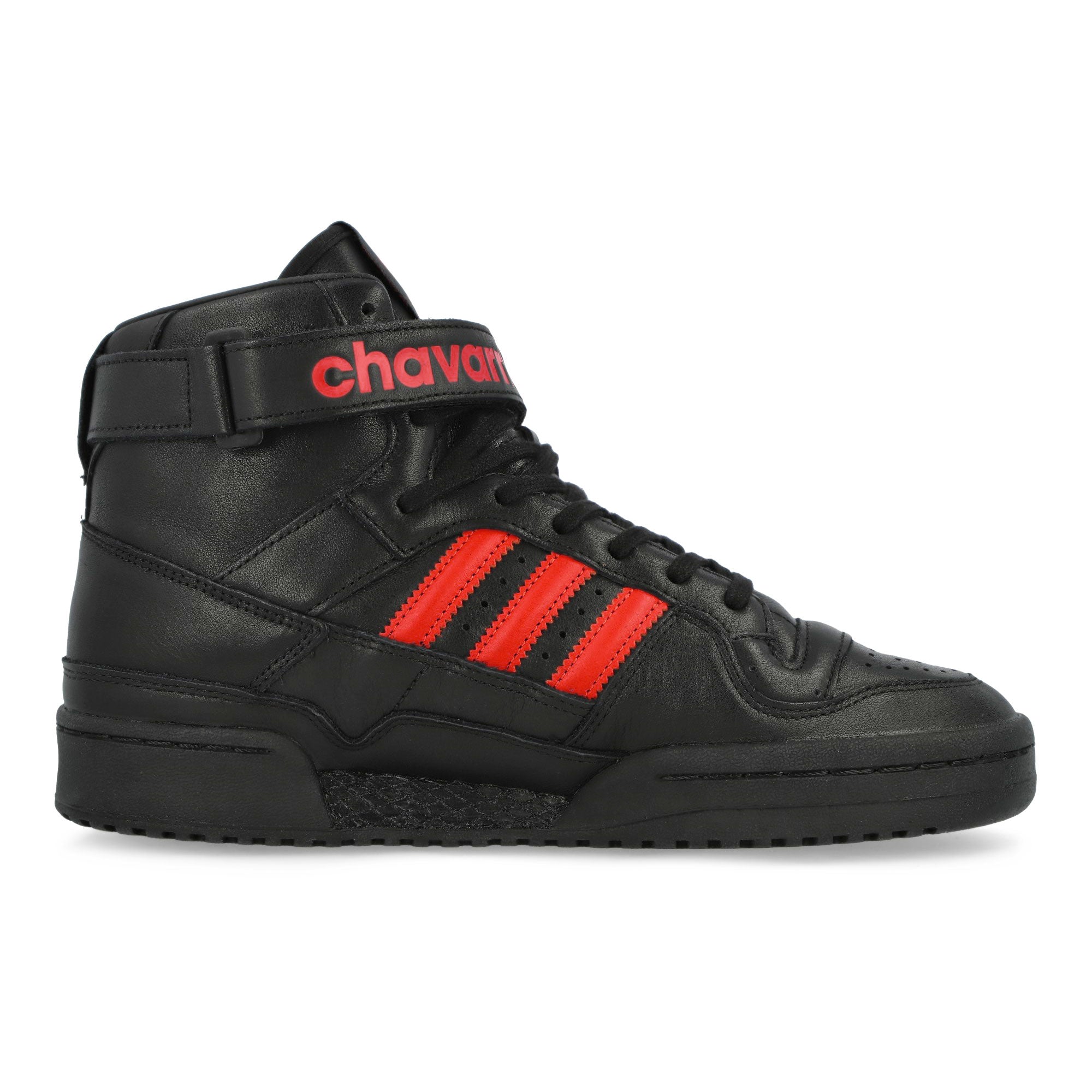 Willy Chavarria x adidas Forum 84 HI Core Black / Core Black / Red High Tops Sneakers KK3695 Silhouette | Overkill