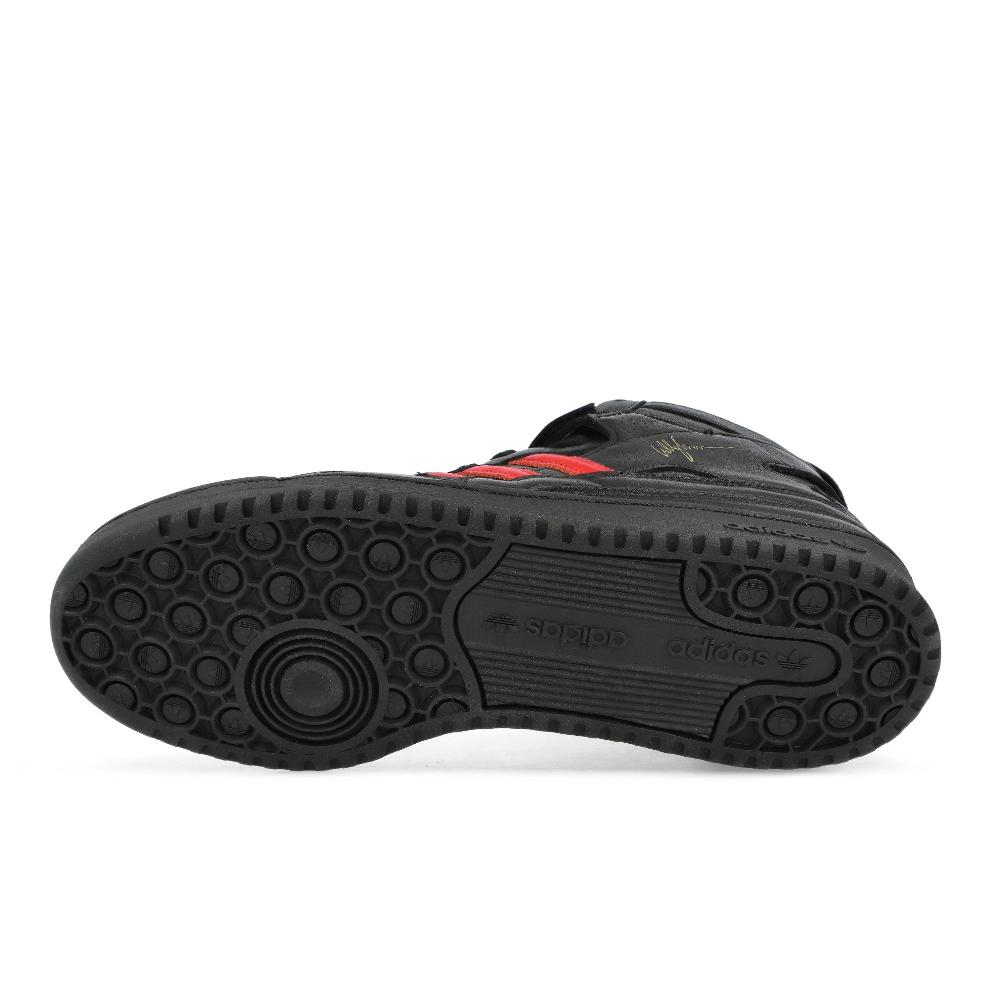 Willy Chavarria x adidas Forum 84 HI Core Black / Core Black / Red High Tops Sneakers KK3695 Detail View 1 | Overkill
