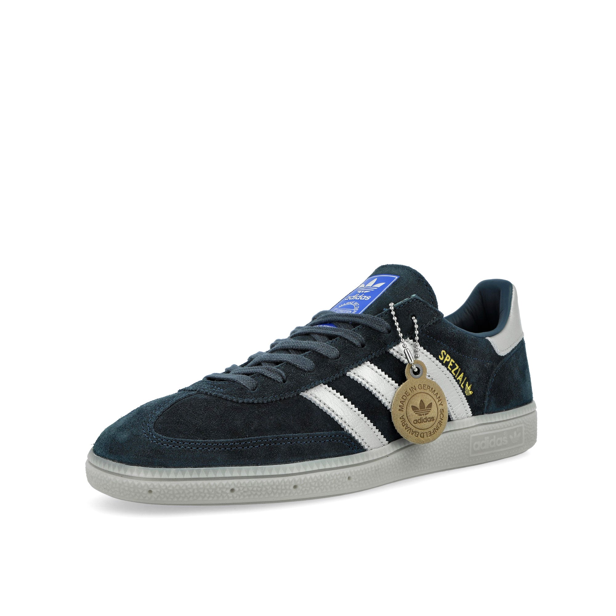 adidas Handball Spezial MIG Arctic Night / Silver Metallic / Mist Stone Low Top Sneakers KK4953 Close-up | Overkill