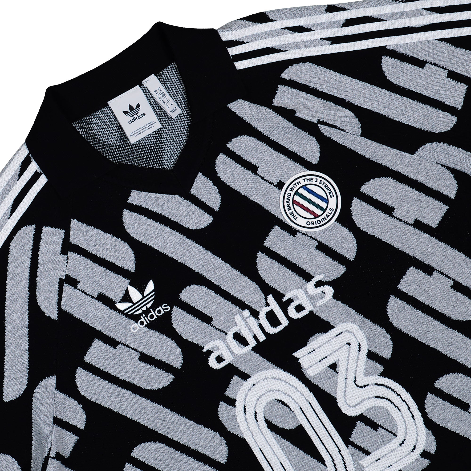 adidas Adicolor Blokecore Polo Black / Medium Grey Heather Sweatshirts KQ5083 Detailfoto | Overkill