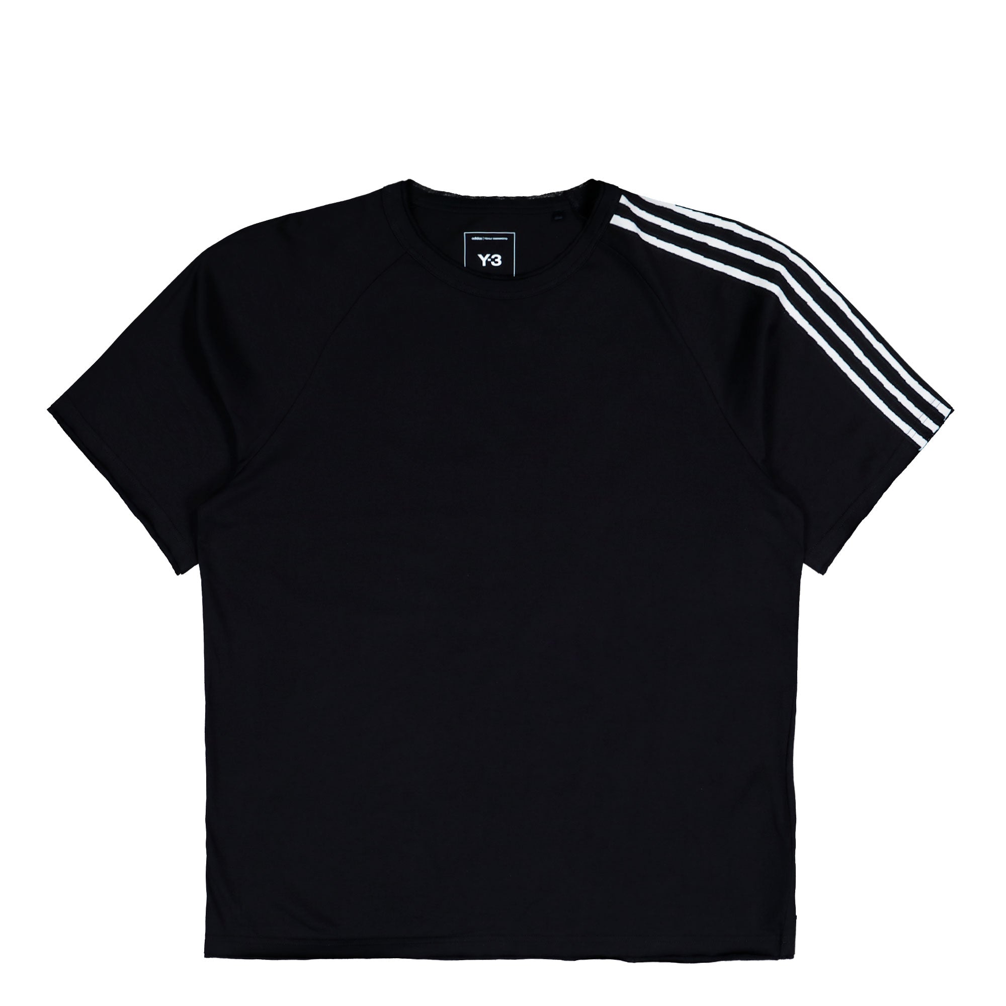 Y-3 Raw Edge 3 Stripes SS Tee Black T-Shirts KQ9793 | Overkill