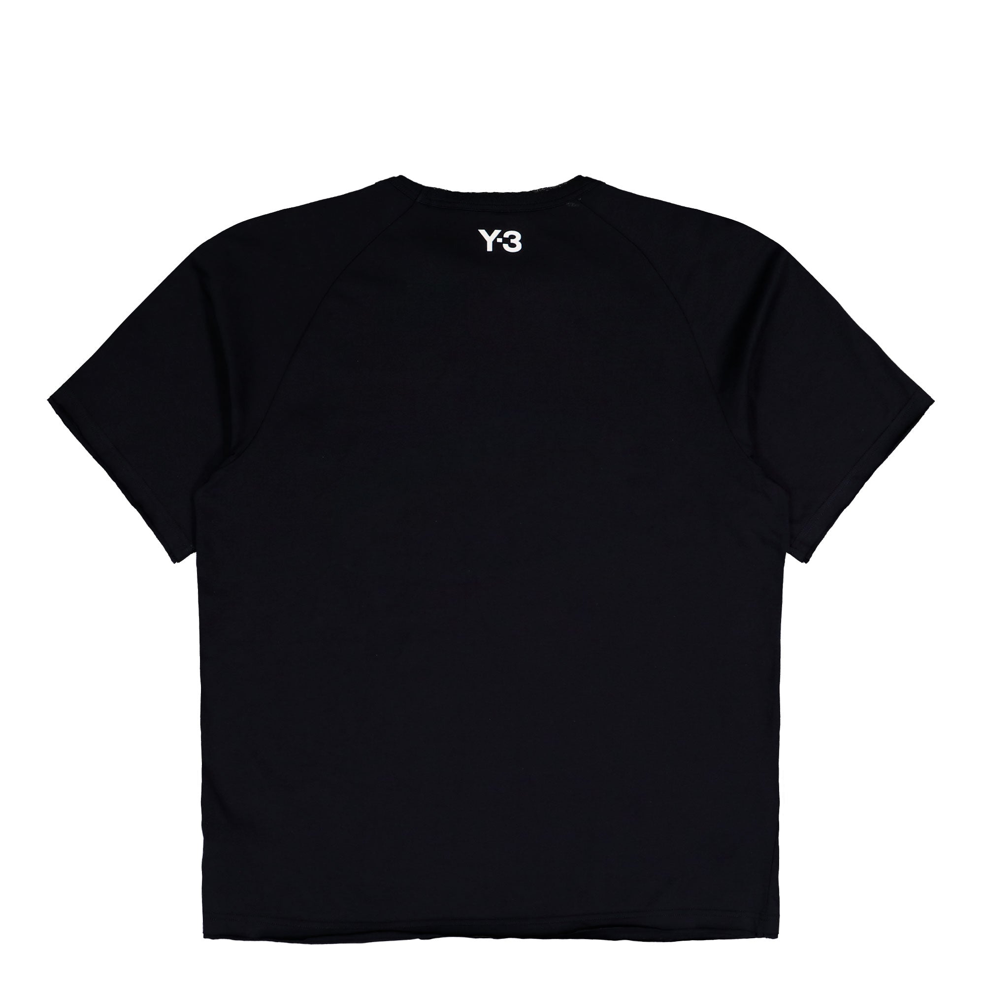 Y-3 Raw Edge 3 Stripes SS Tee Black T-Shirts KQ9793 Close-up | Overkill