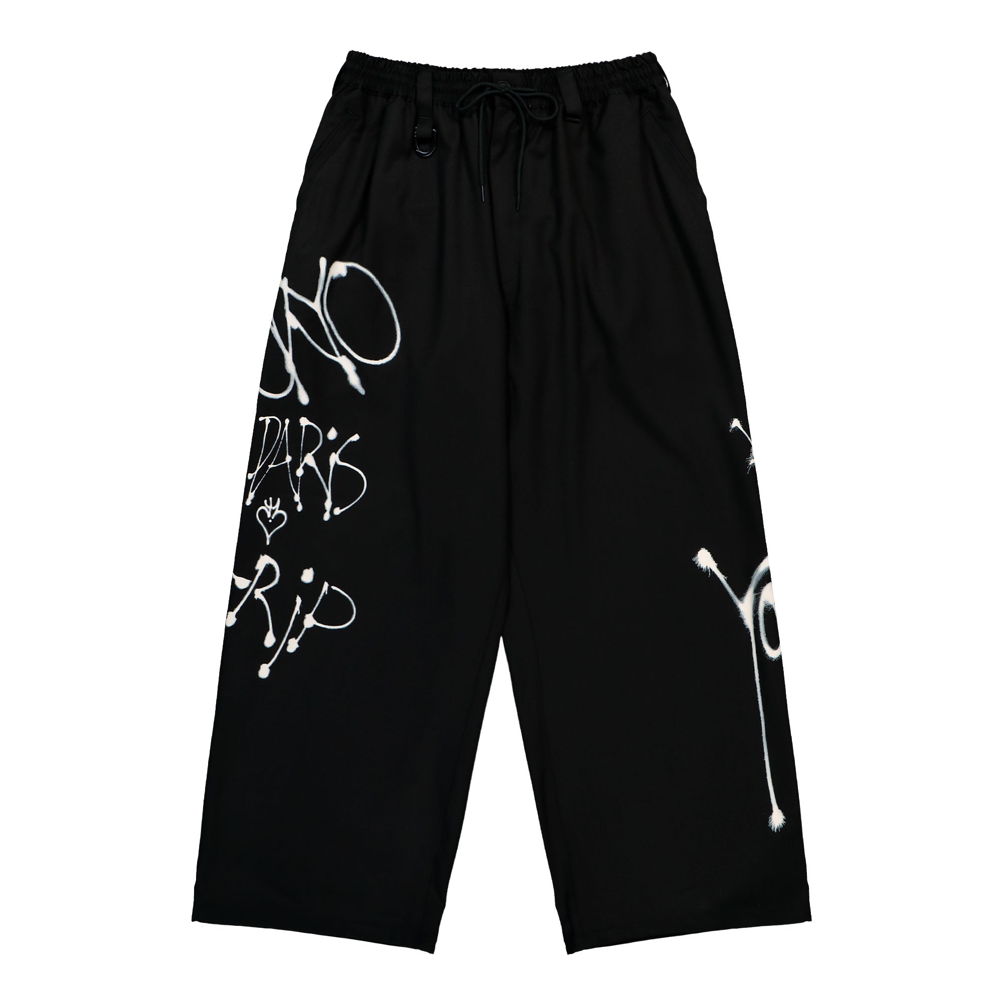 Y-3 Chito Graphic Wide Wool Pants Black Casual Pant KR8712 | Overkill