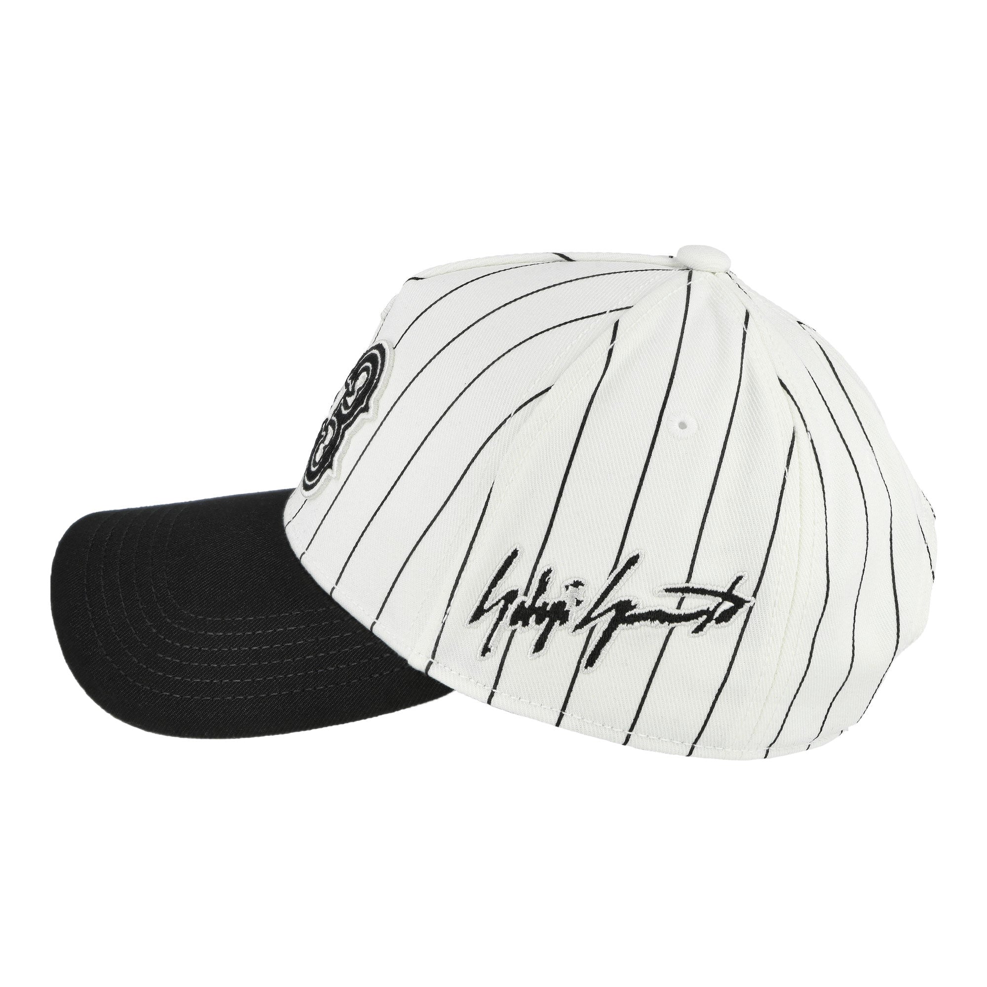 Y-3 Pinstripe Cap Chalk White Headgear KR8937 Close-up | Overkill