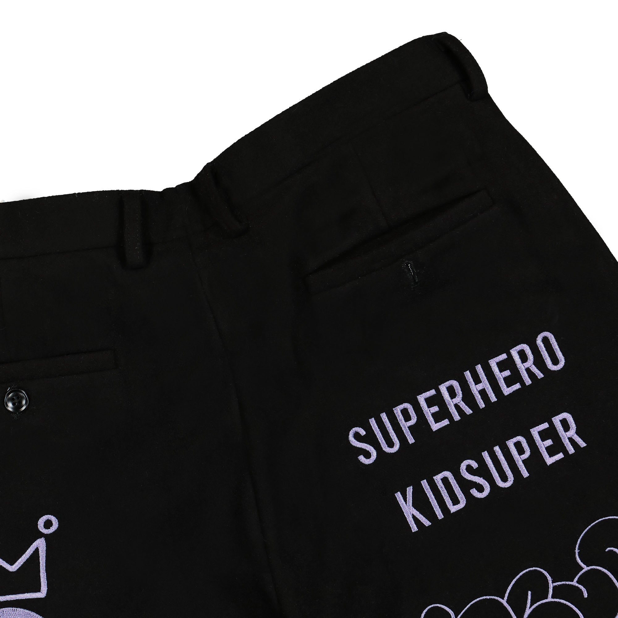 Kidsuper Studios Embroidery Suit Bottom Black Casual Pants Detail view 2 | Overkill