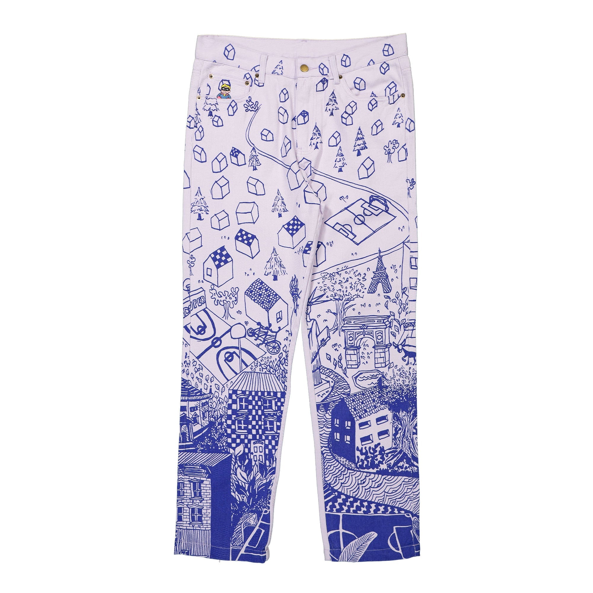 Kidsuper Studios Lucy Drawing Pants Lilac Casual Pants KSAW22-08-09 | Overkill