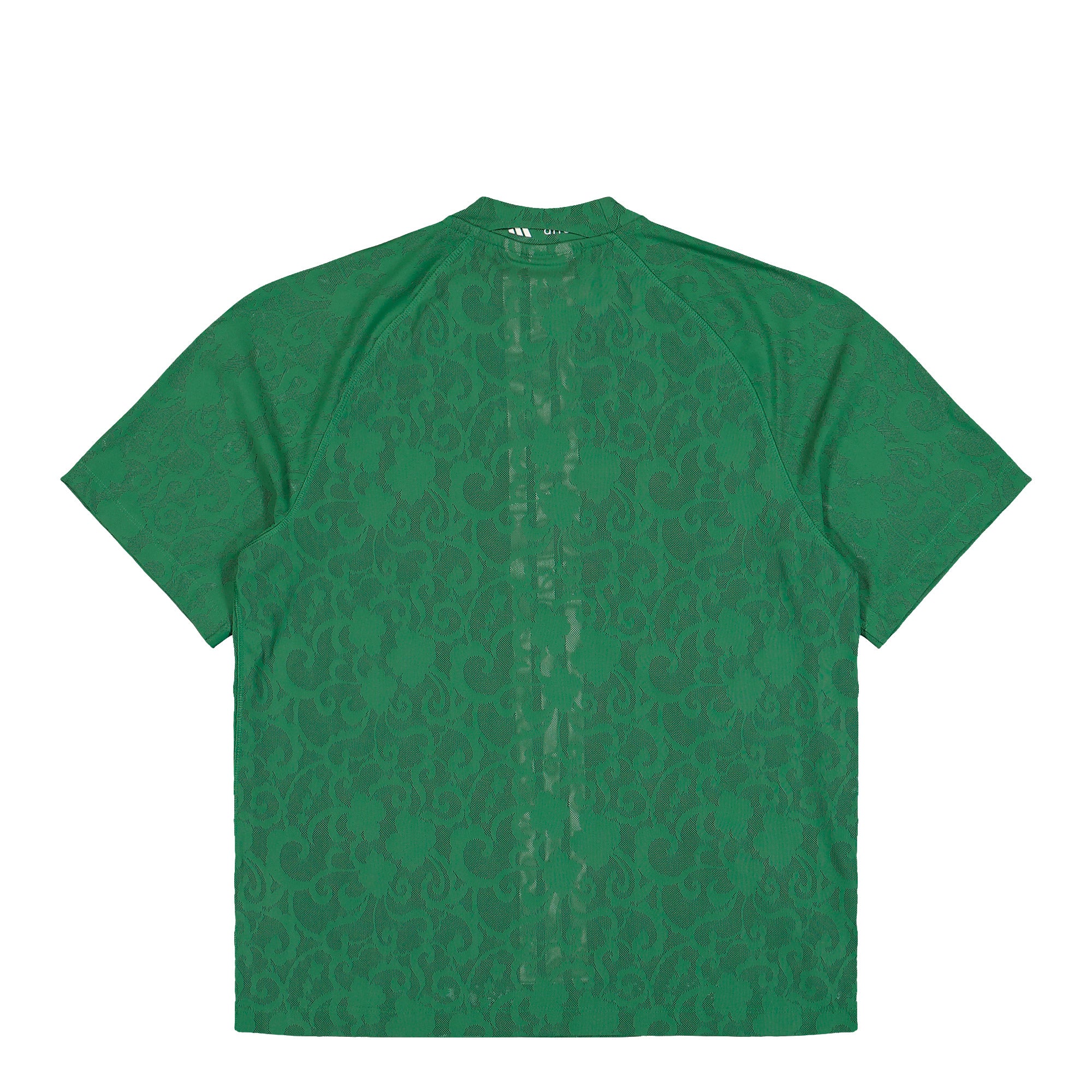 Arte Antwerp x adidas Engineered Lace Jersey Amazon Green / Off White T-Shirt KT3014 Close-up | Overkill