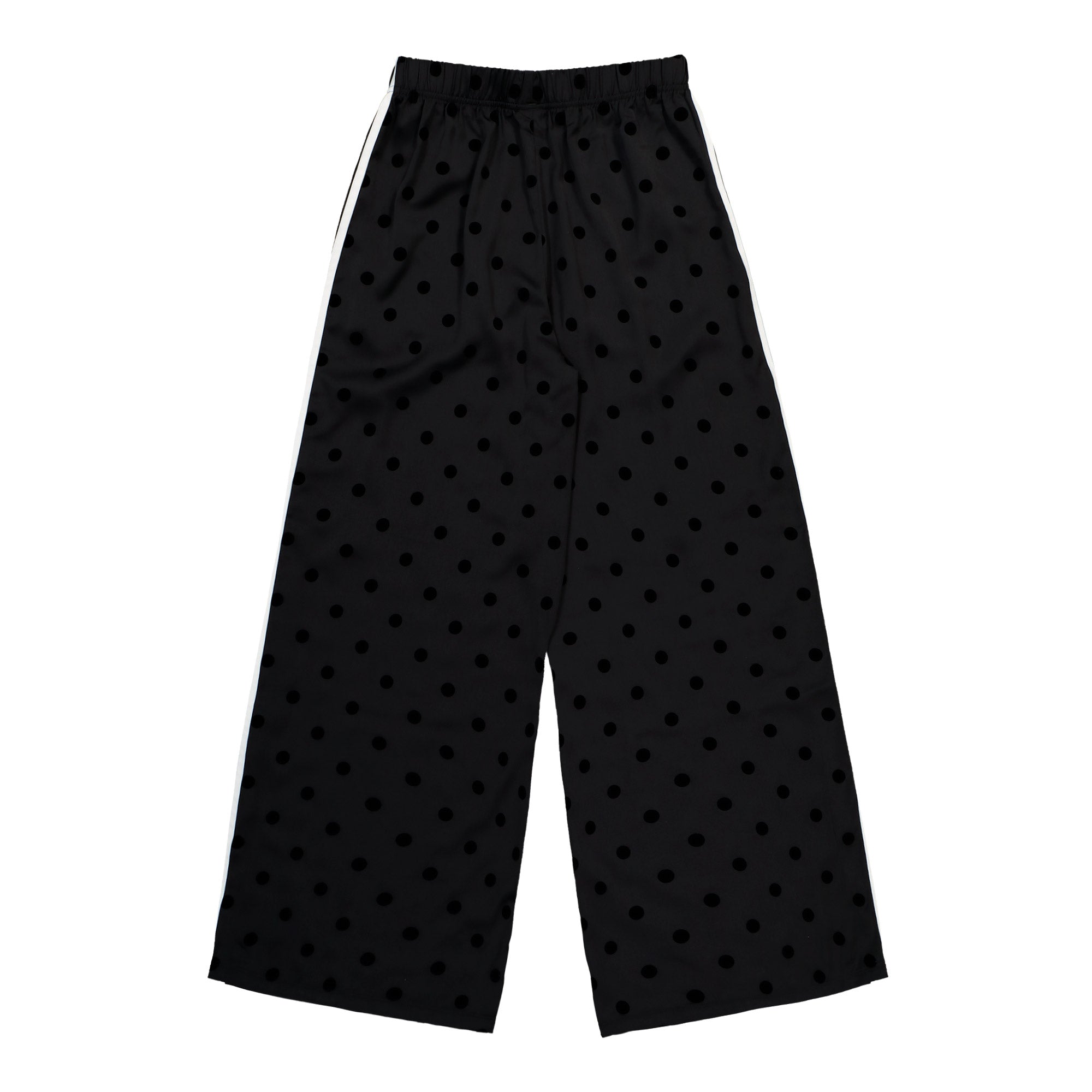 adidas Satin Polka Dots Wide Leg Pant Black Track Pant KV1169 Close-up | Overkill
