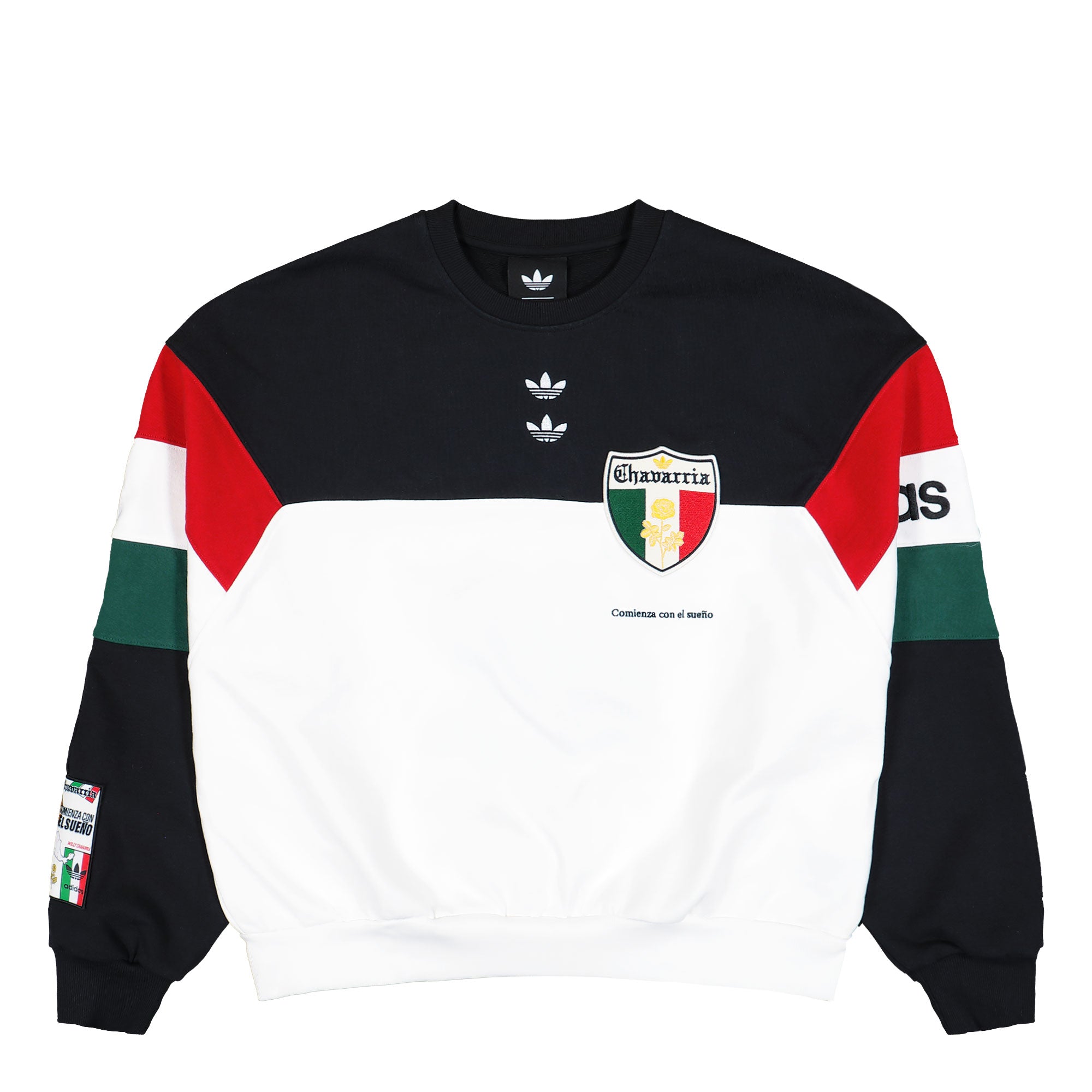 Willy Chavarria x adidas Crew Sweatshirt Black / White Sweatshirt KV1976 | Overkill