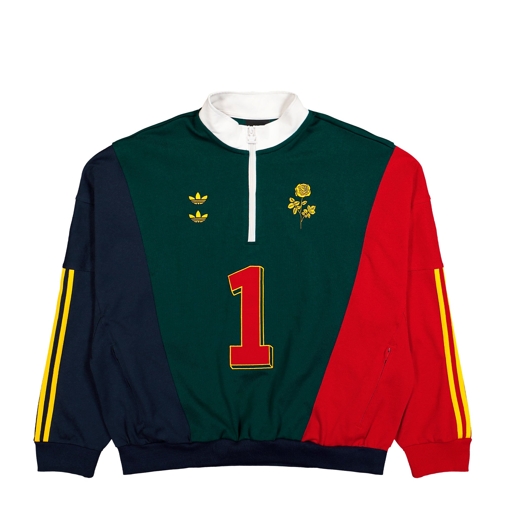 Willy Chavarria x adidas Watsonville Sweatshirt Aurora Ivy / Legend Ink / Better Scarlet Sweatshirt KV1996 | Overkill