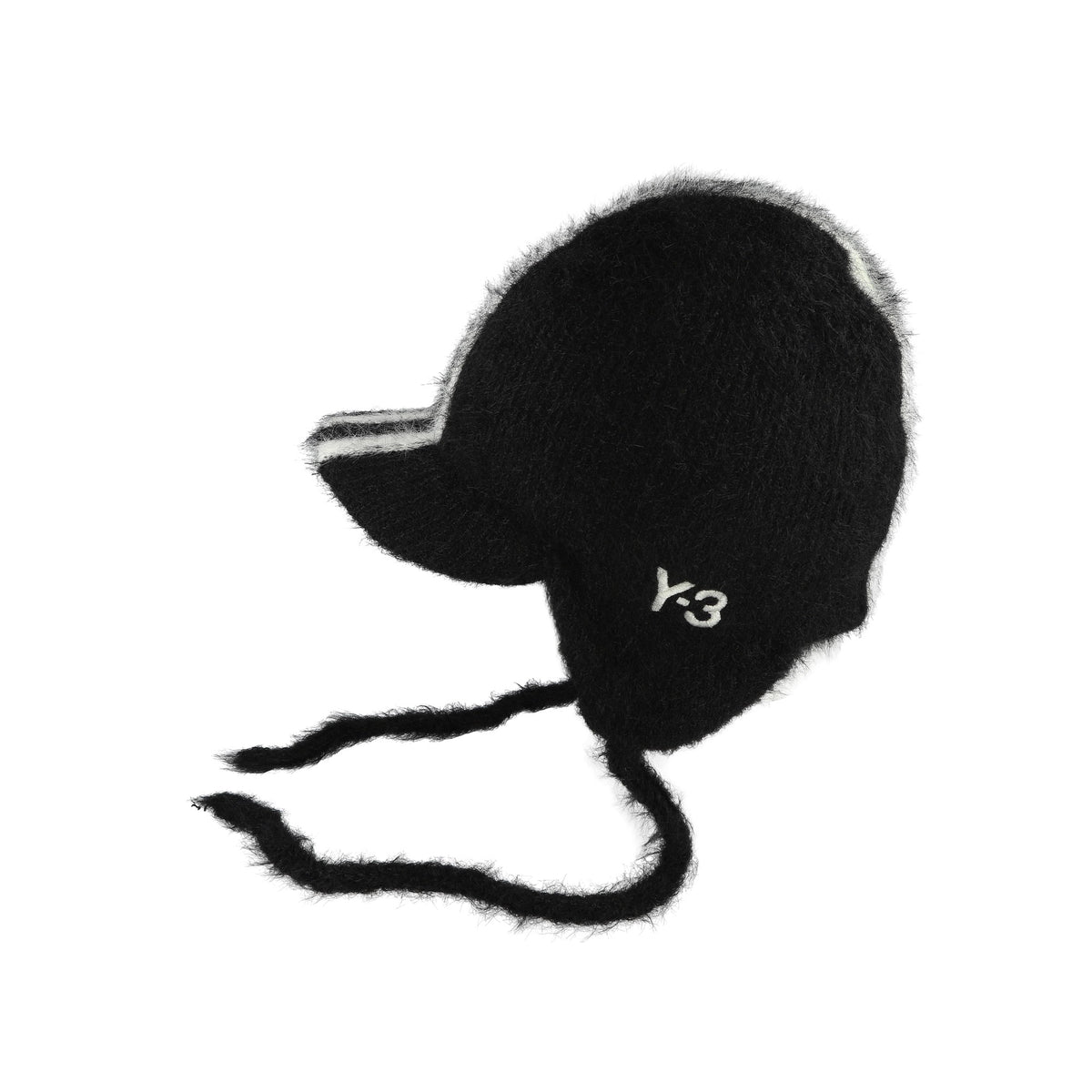 Y-3 Stripes Bonnet Hat Black caps KV2908 Close-up | Overkill