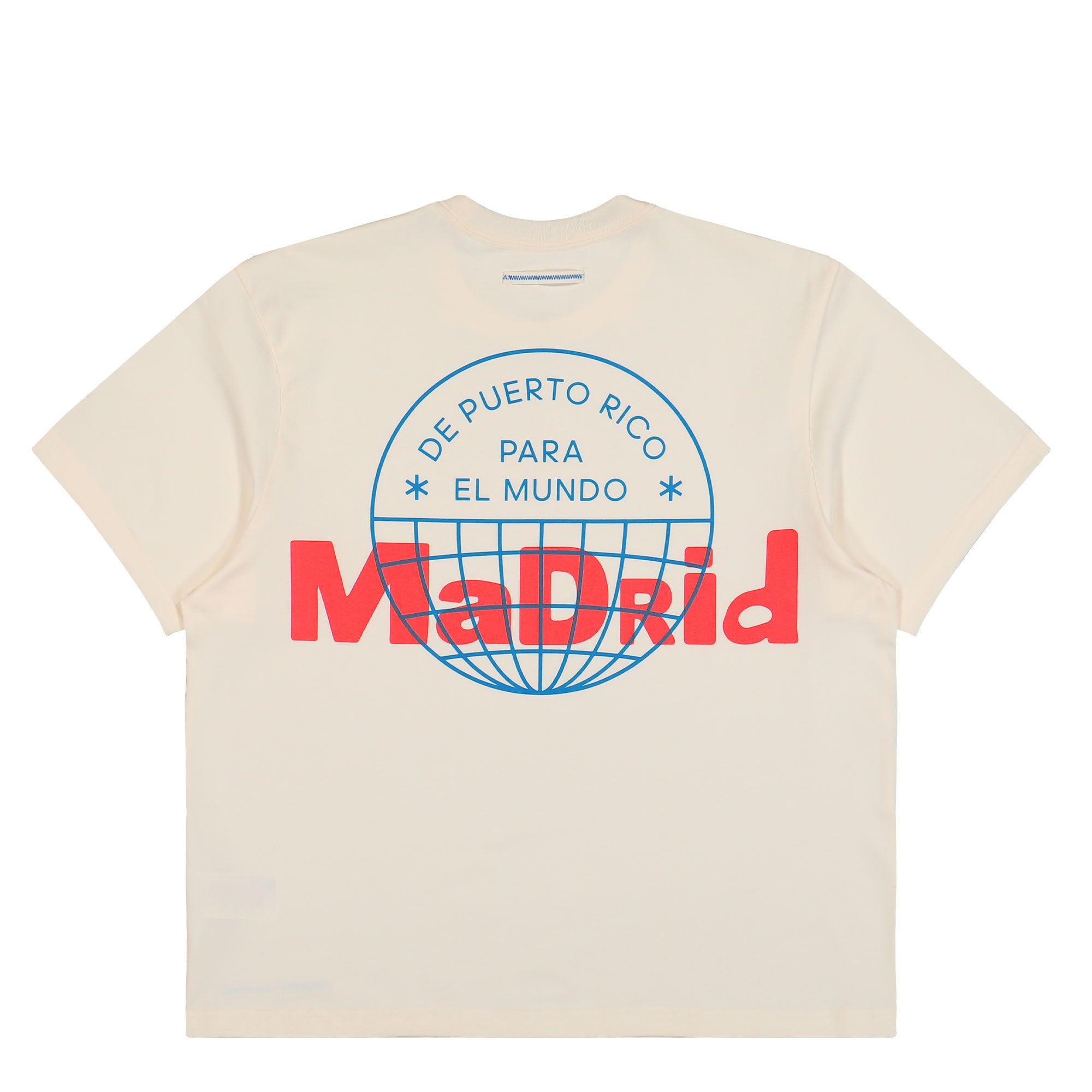 Bad Bunny x adidas DtMF Madrid Heavyweight Merch Tee Cream White T-Shirts KW8069 Close-up | Overkill