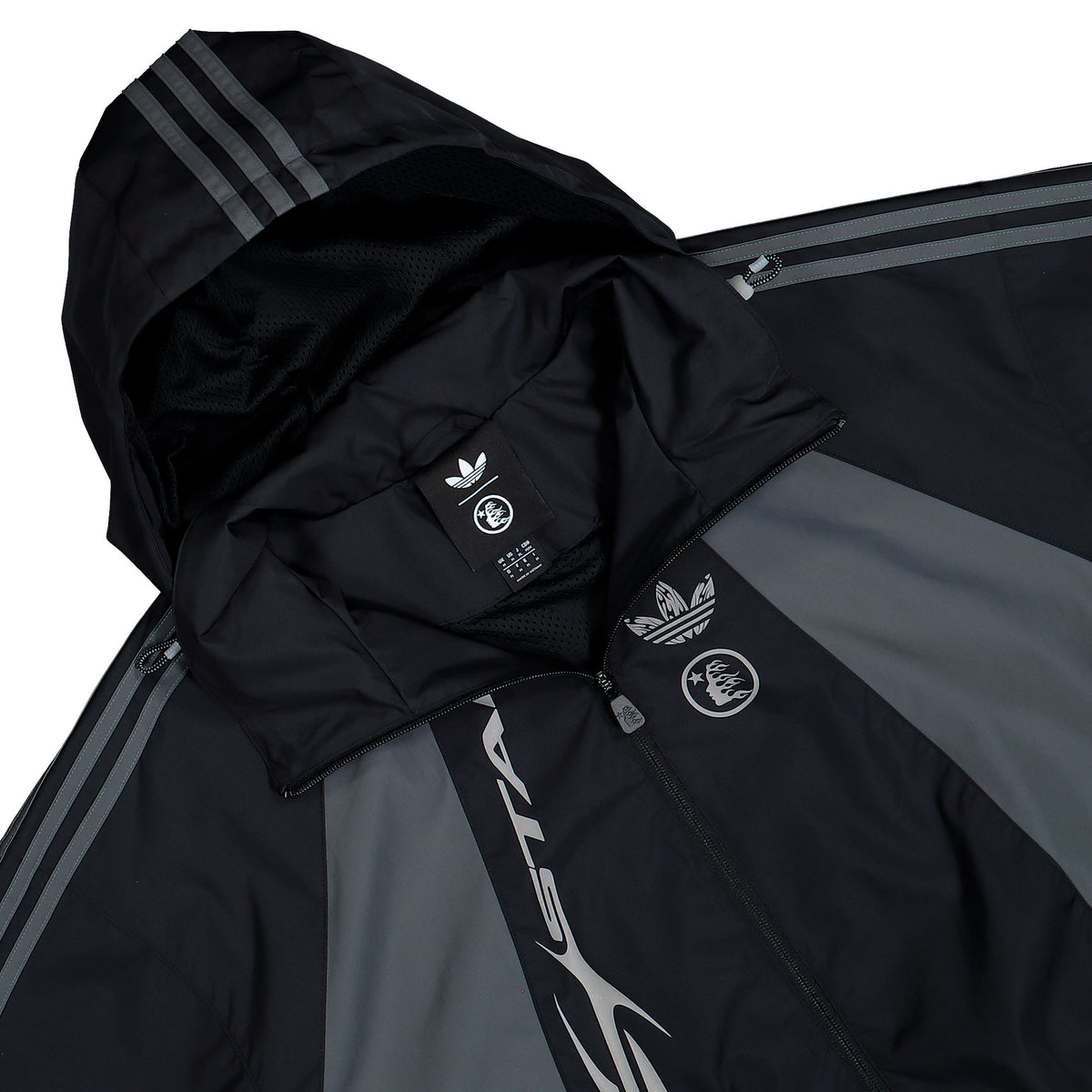 Hellstar x adidas Tracksuit Jacket Black Track Jacket KY7306 Detail View 1 | Overkill