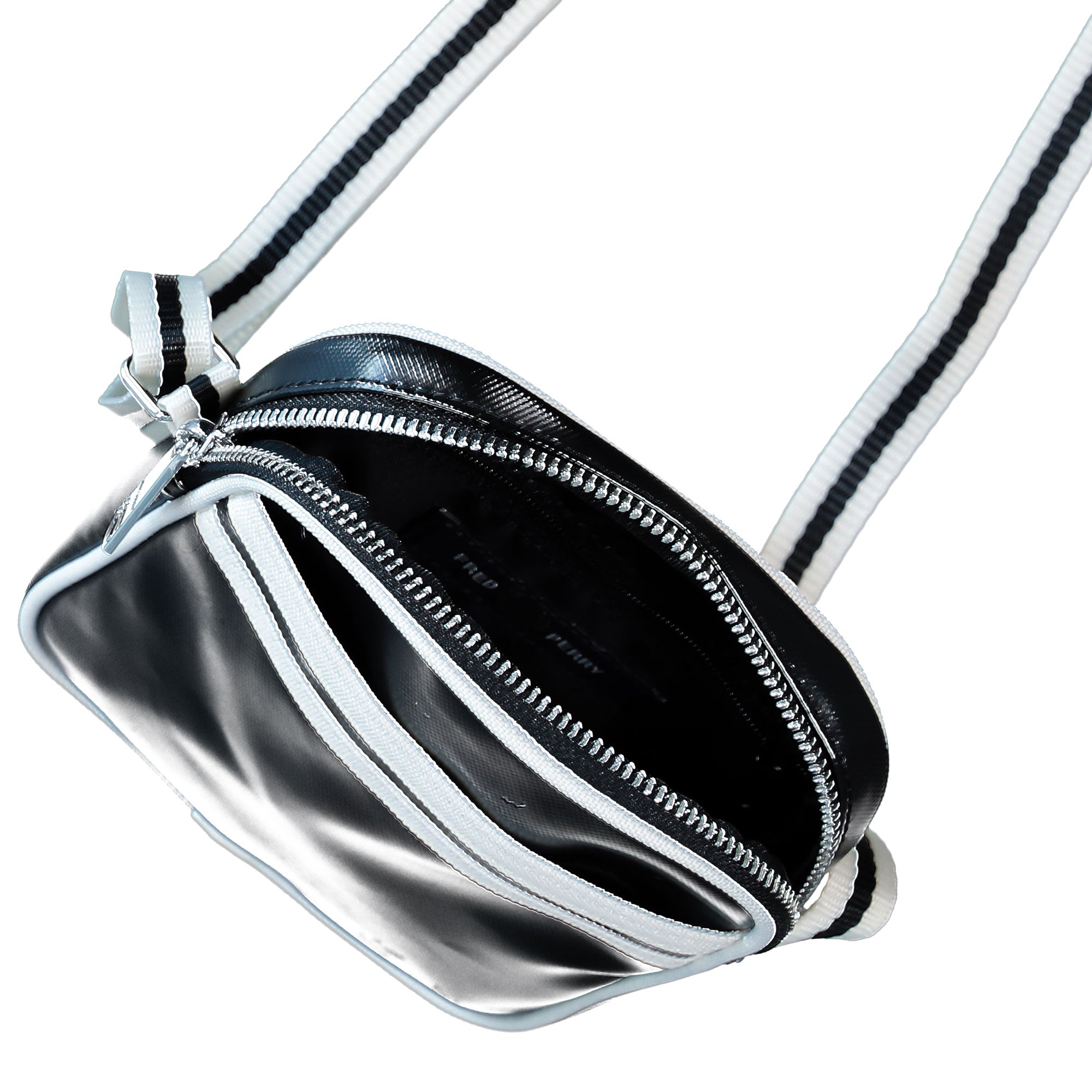 Fred Perry Classic Small Side Bag Black / Ecru Shoulder & Cross Body Bags L1179-D57 Detail View 1 | Overkill