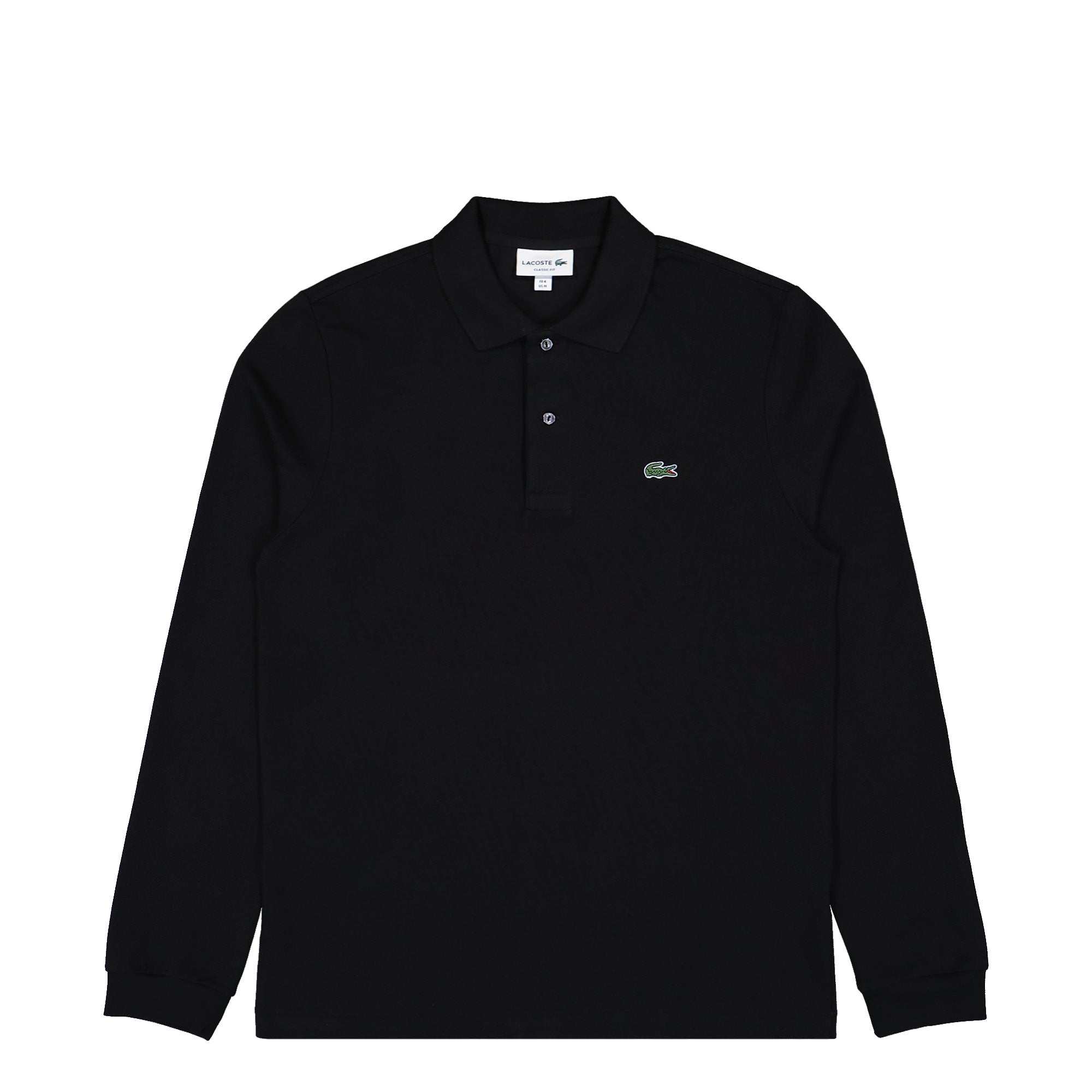 Lacoste Long Sleeved Ribbed Collar Shirt Black Polo Shirts L1312-00 031 | Overkill