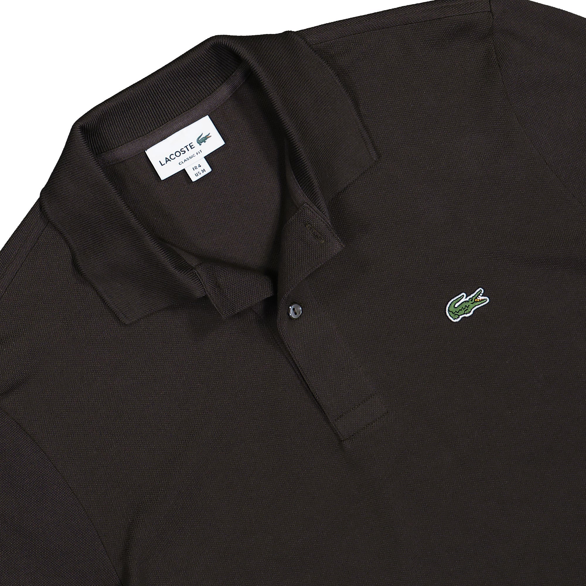 Lacoste Long Sleeved Ribbed Collar Shirt Marron Longsleeve L1312-00 SKB Detailfoto | Overkill