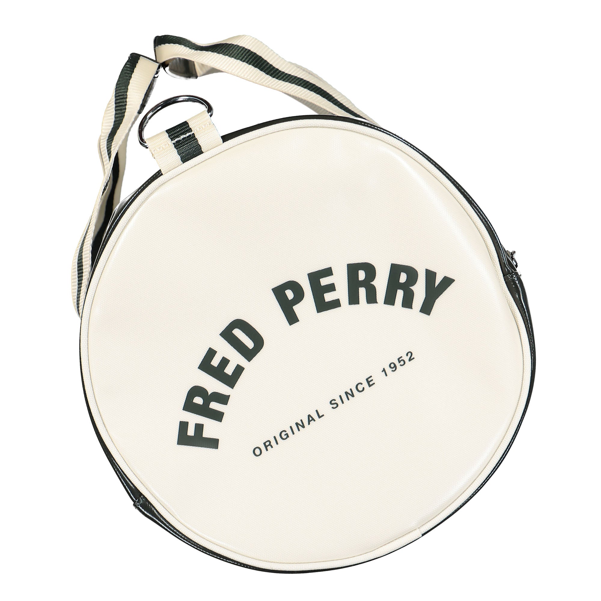 Fred Perry Classic Barrel Bag Night Green / Ecru Duffle Bags Close-up | Overkill