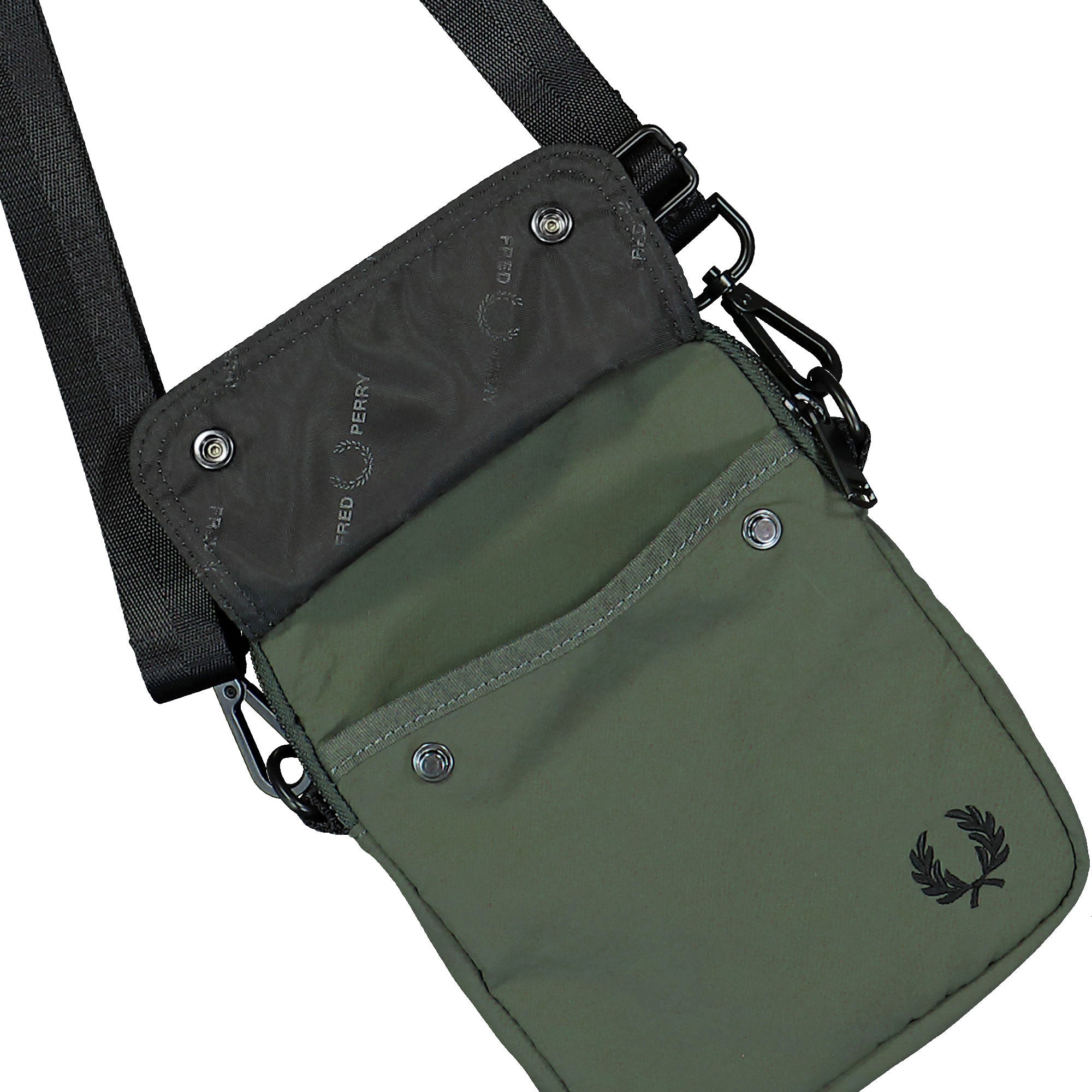 Fred Perry Crinkle Nylon Side Bag Field Green Shoulder & Cross Body Bags Material | Overkill