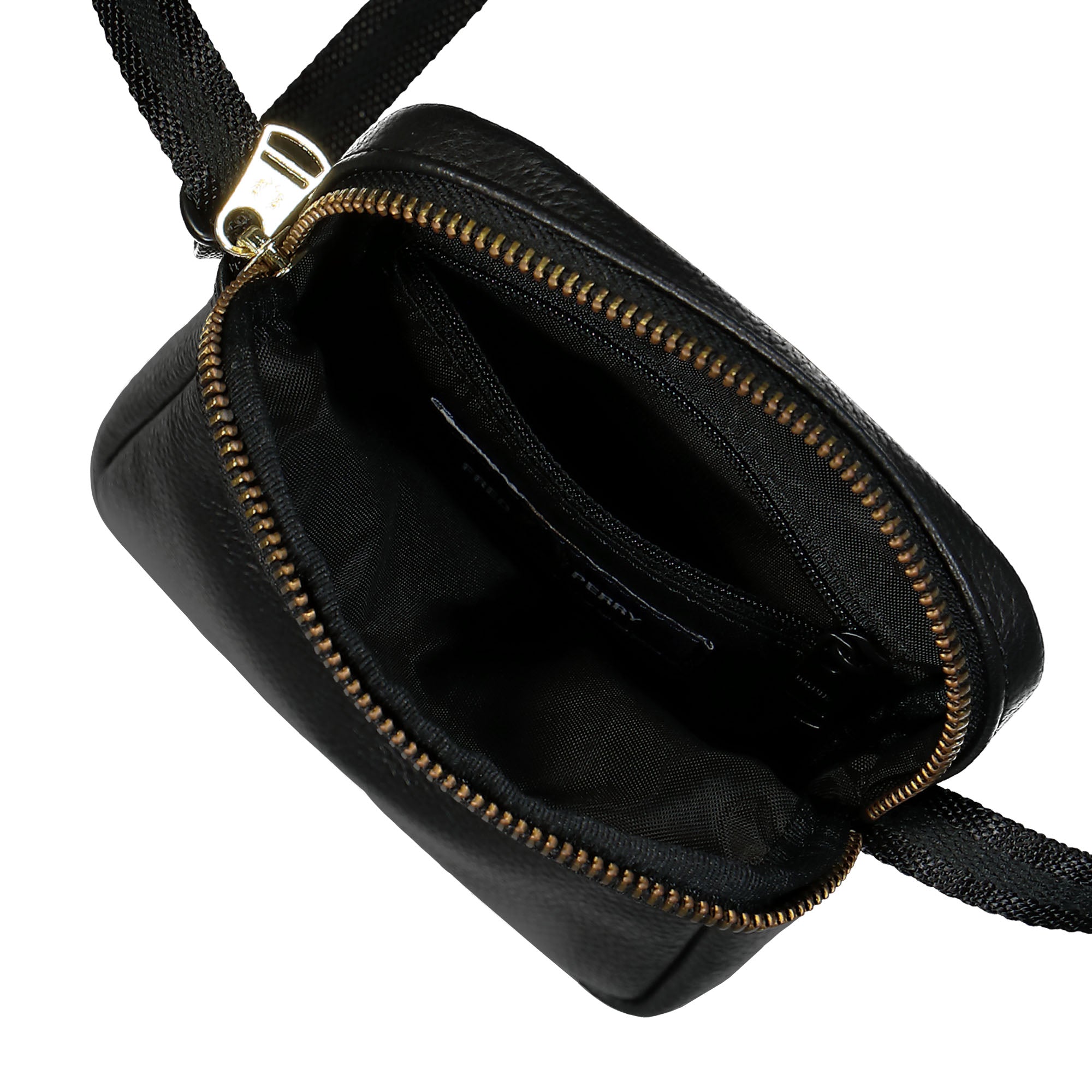 Fred Perry Tumbled Leather Side Bag Black Shoulder & Cross Body Bags Detailfoto | Overkill
