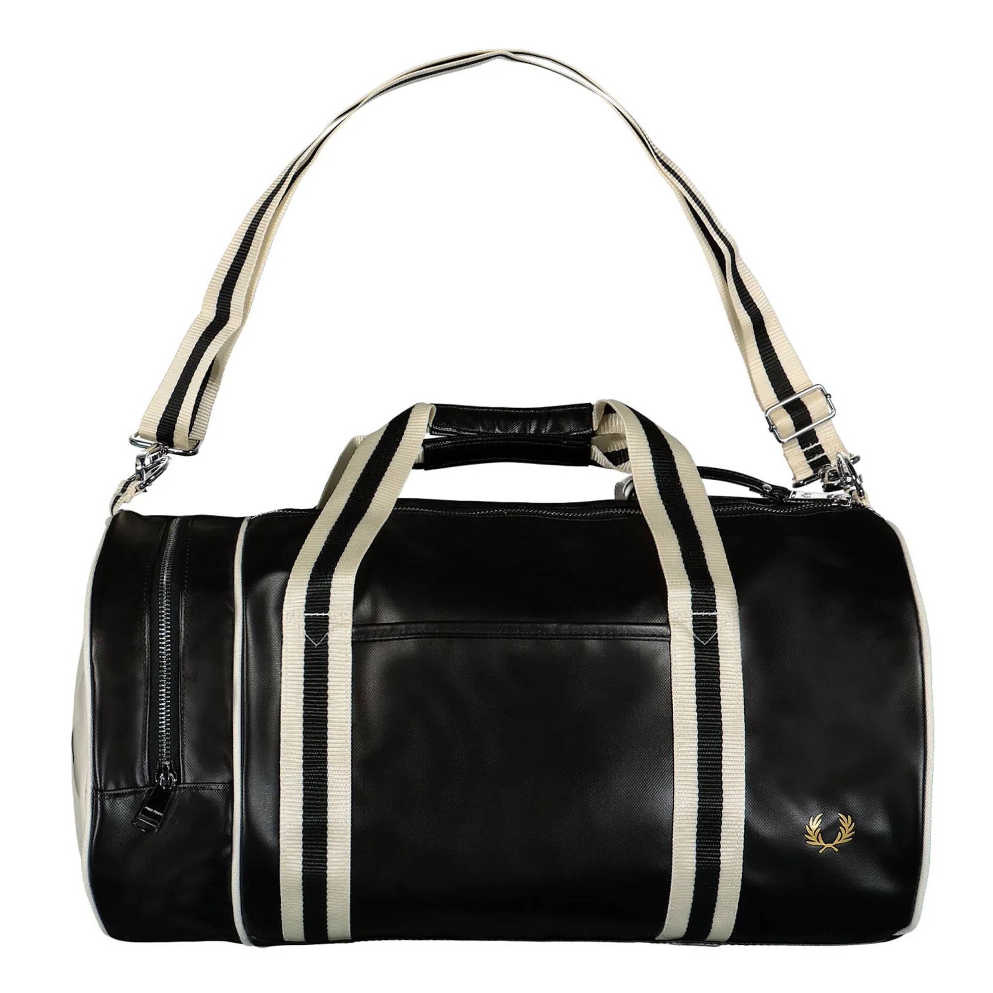 Fred Perry Classic Large Barrel Bag Black / Ecru Duffle Bags L9266-D57 | Overkill