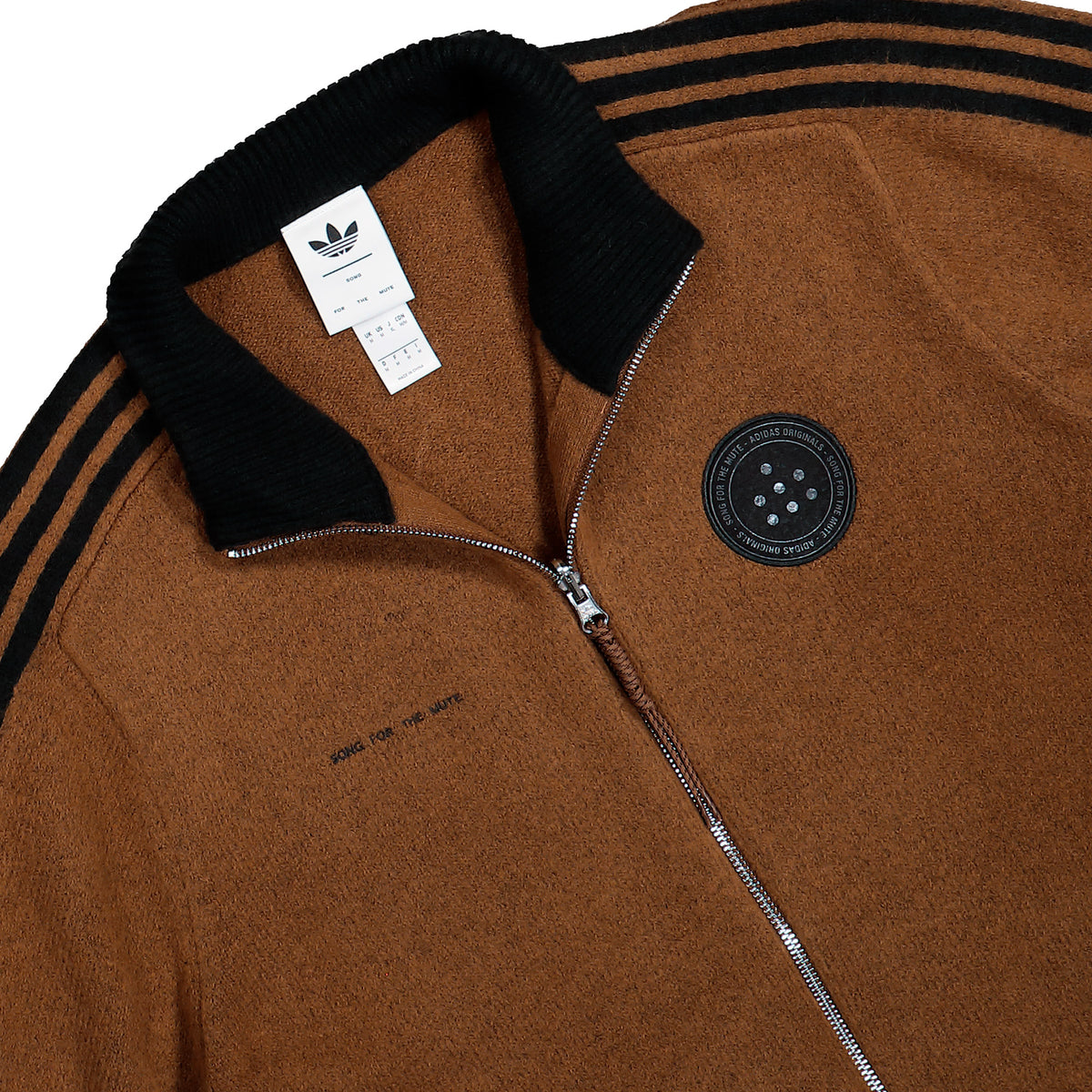 Song for the Mute x adidas ADI008 Knit Jacket Preloved Brown Track Jacket LD1913 Detailfoto | Overkill