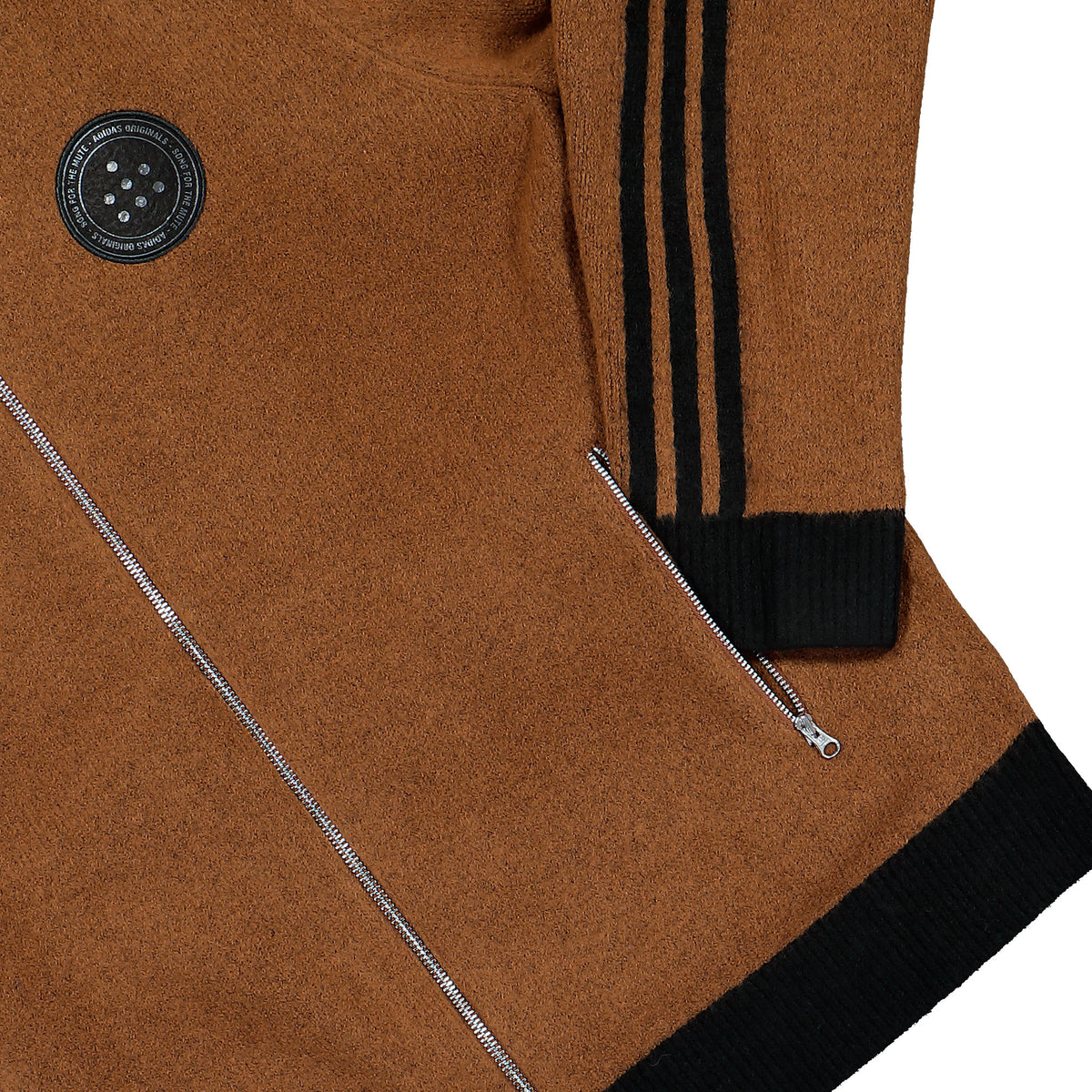 Song for the Mute x adidas ADI008 Knit Jacket Preloved Brown Track Jacket LD1913 Detail View 1 | Overkill