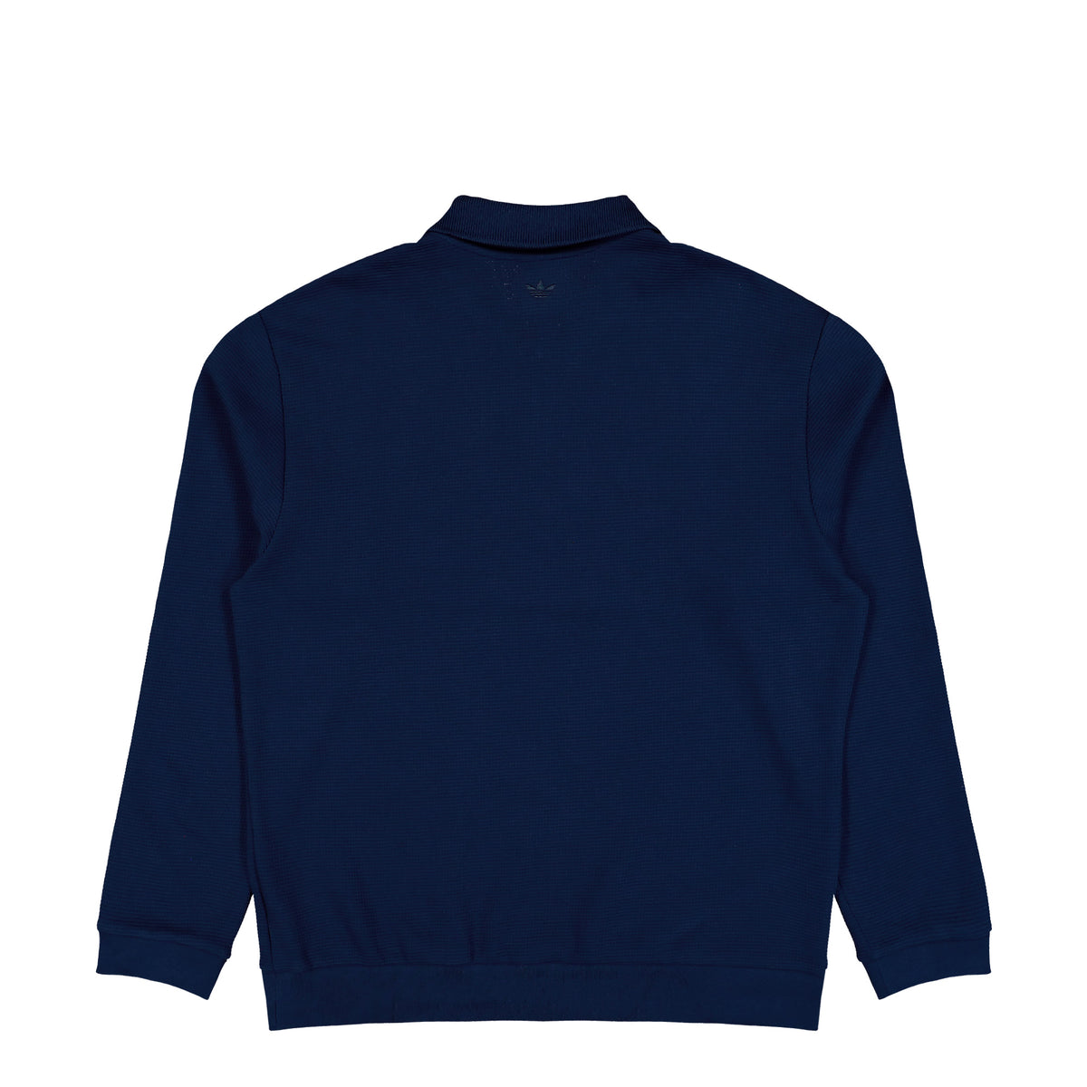 Song for the Mute x adidas ADI008 LS Polo Night Indigo sweatshirt LD1916 Close-up | Overkill