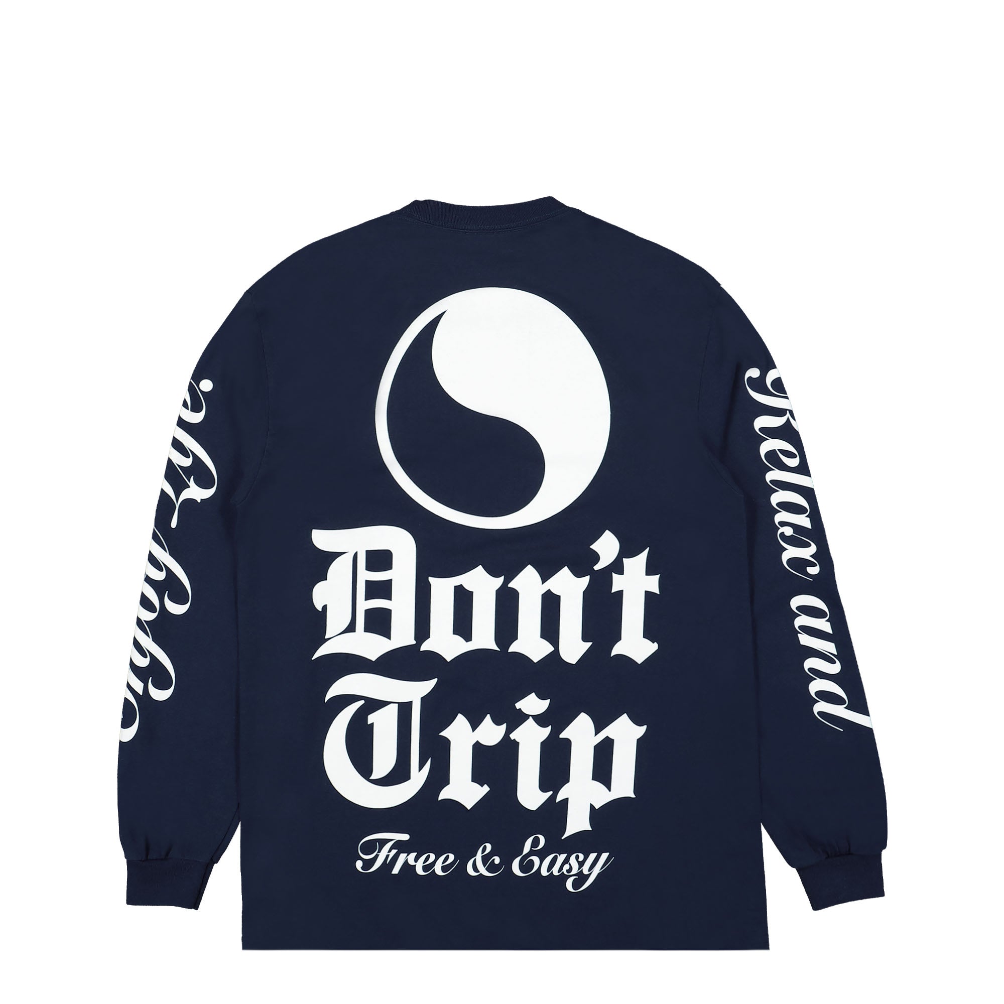 Free & Easy Olde English LS Tee Navy Longsleeves Close-up | Overkill