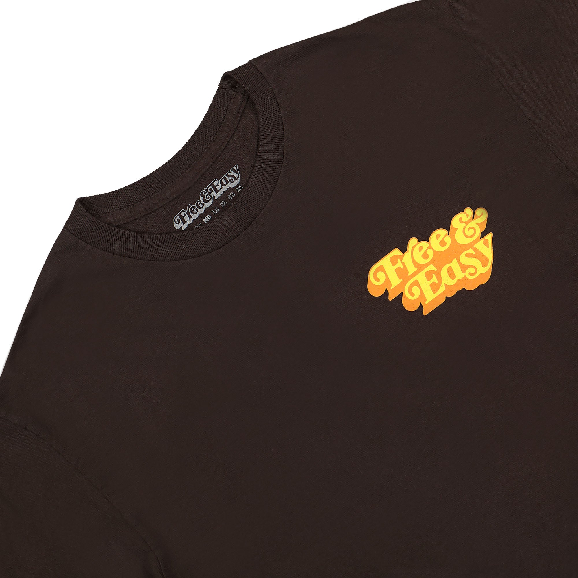 Free & Easy Be Happy LS Tee Brown T-Shirts Material | Overkill