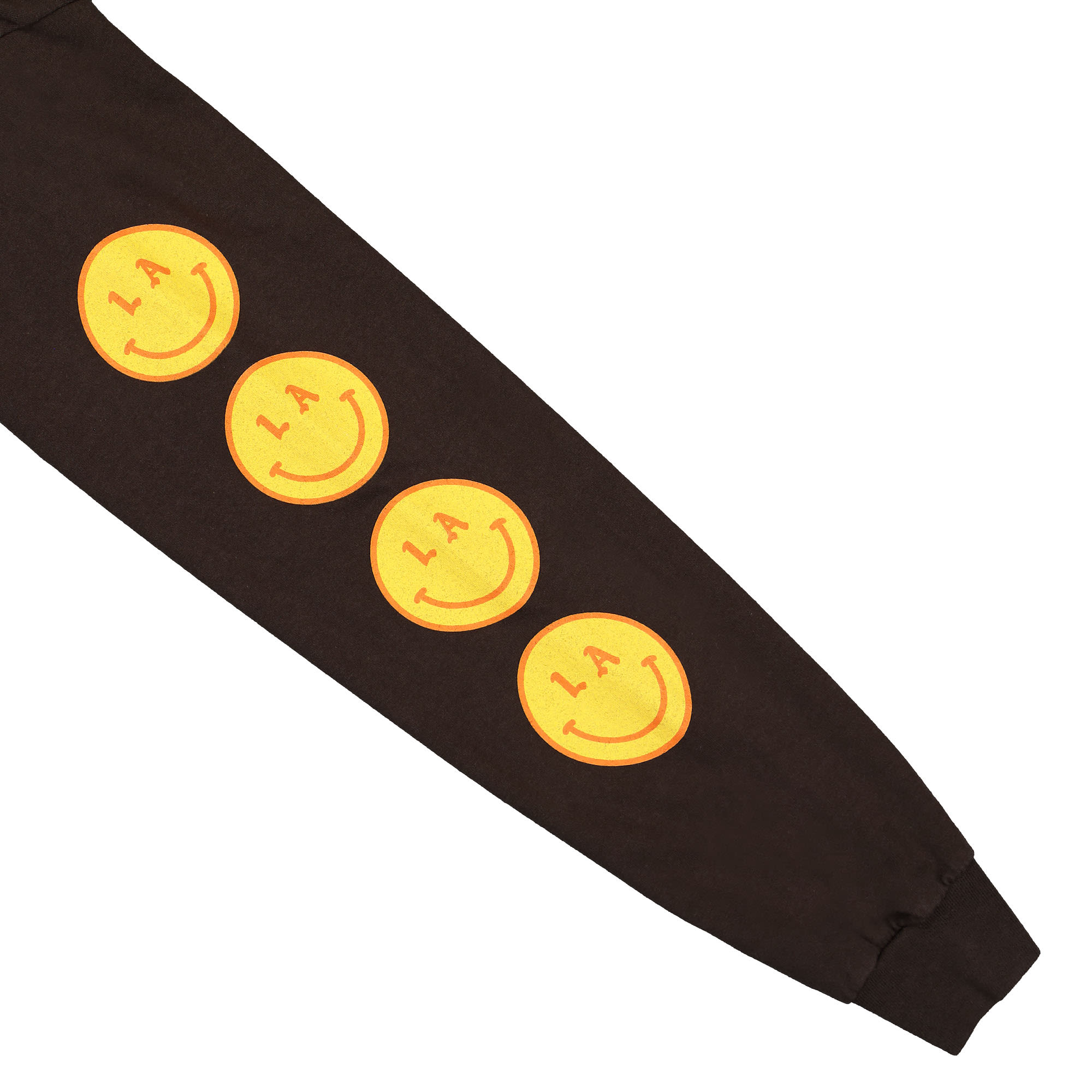 Free & Easy Be Happy LS Tee Brown T-Shirts Detailfoto | Overkill