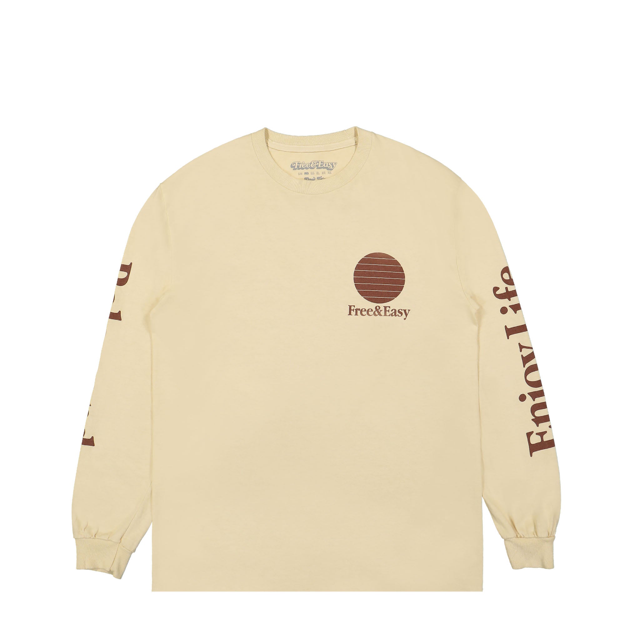 Free & Easy Three Palms LS Tee Natural Longsleeves LS080 | Overkill