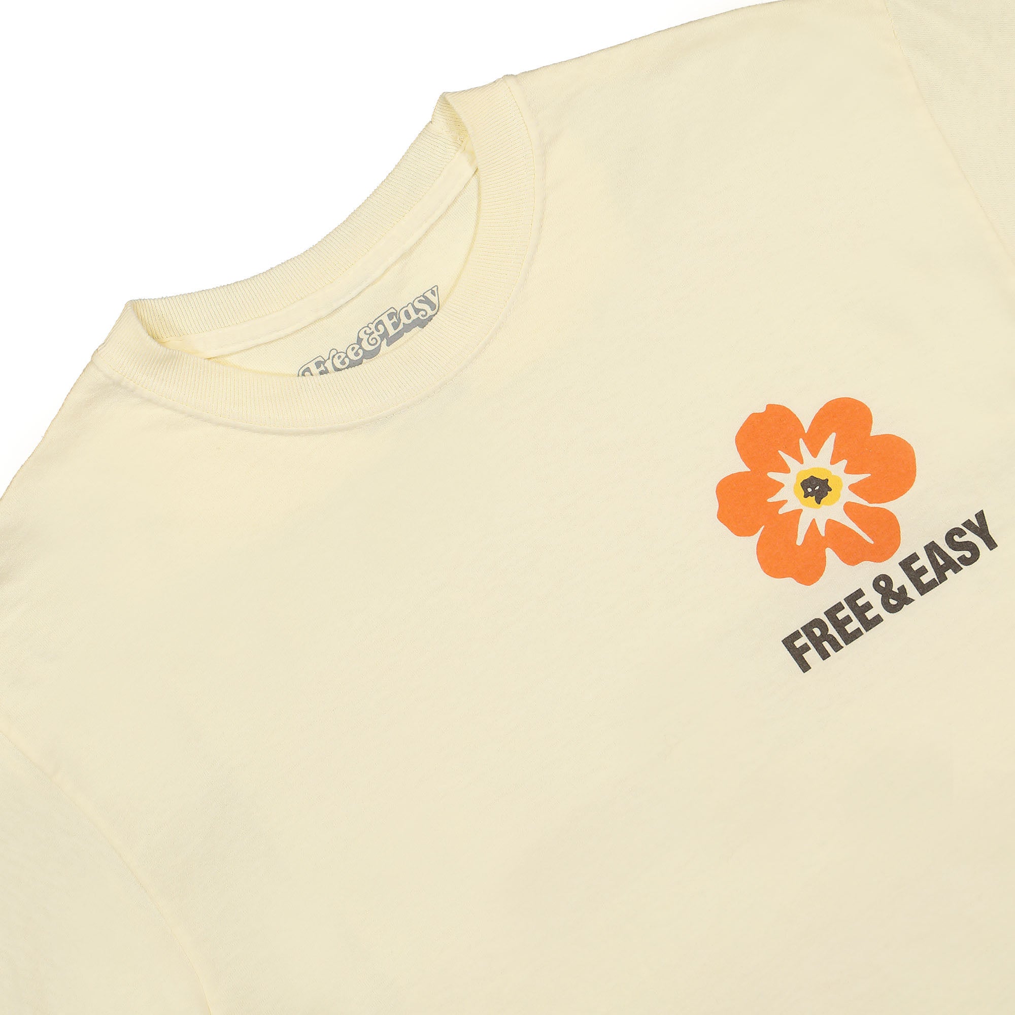 Free & Easy Island Flower LS Tee Pale Yellow Longsleeves Material | Overkill