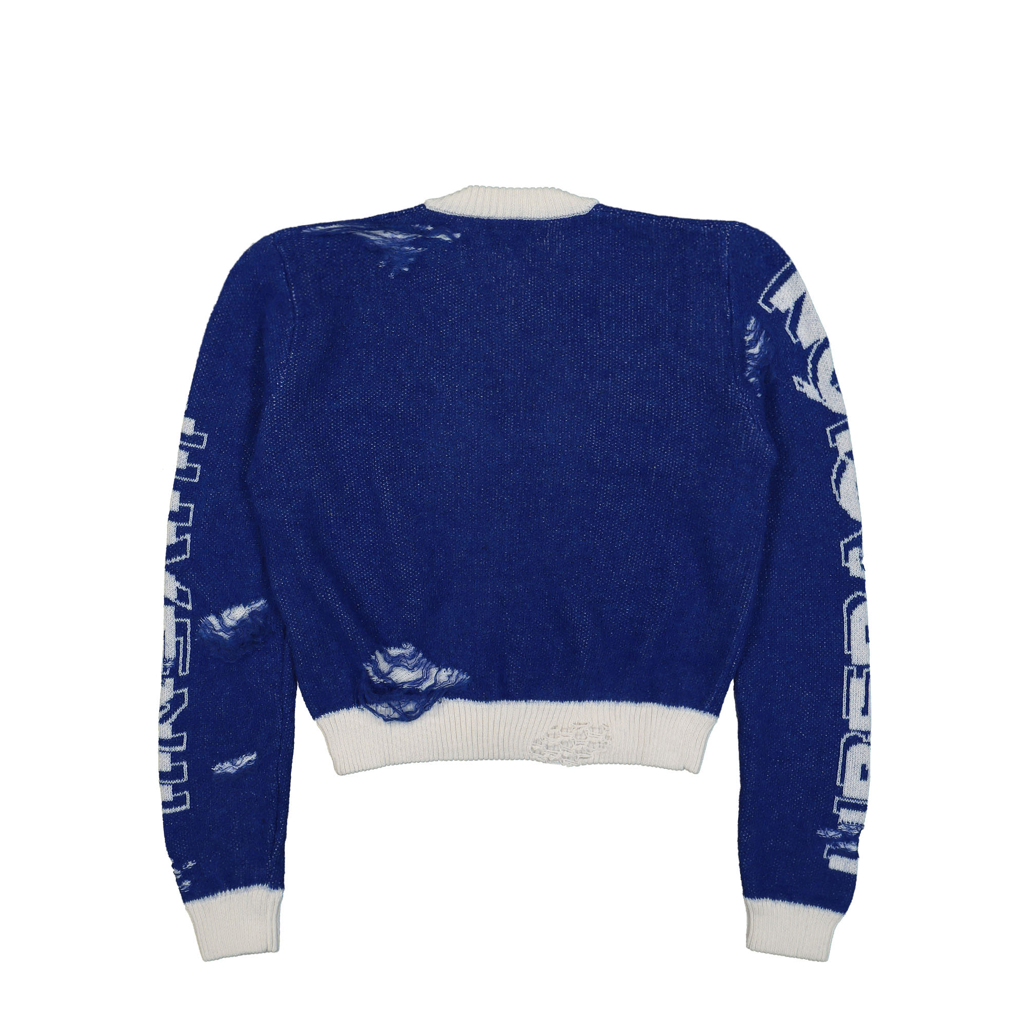 Liberal Youth Ministry Knit Distressed Sweater Blue Sweatshirts Material | Overkill