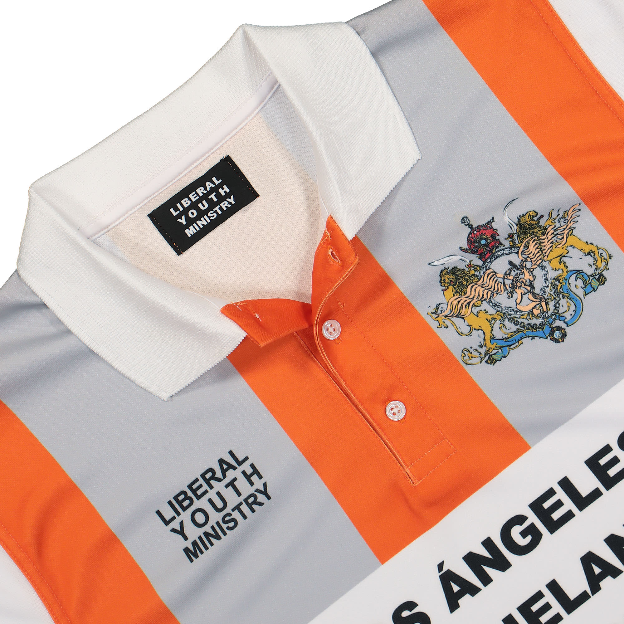 Liberal Youth Ministry Football Polo Knit Shirt Orange / Grey Polo Shirts Material | Overkill