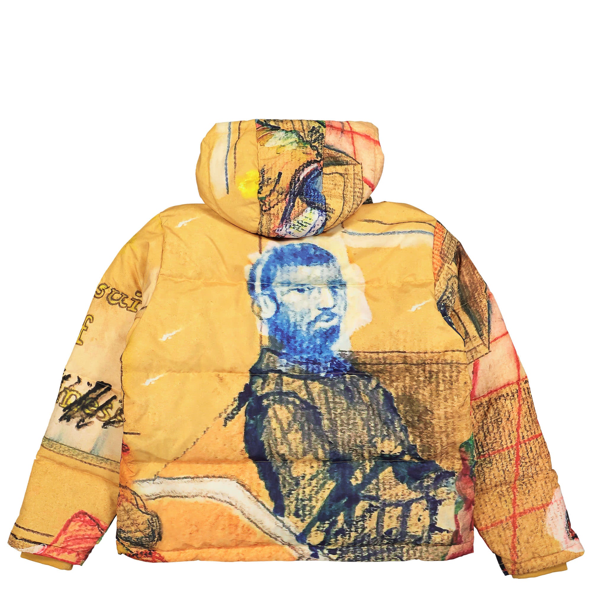 Kidsuper Studios Sothebys Puffer Jacket Yellow Puffer Jackets Close-up | Overkill