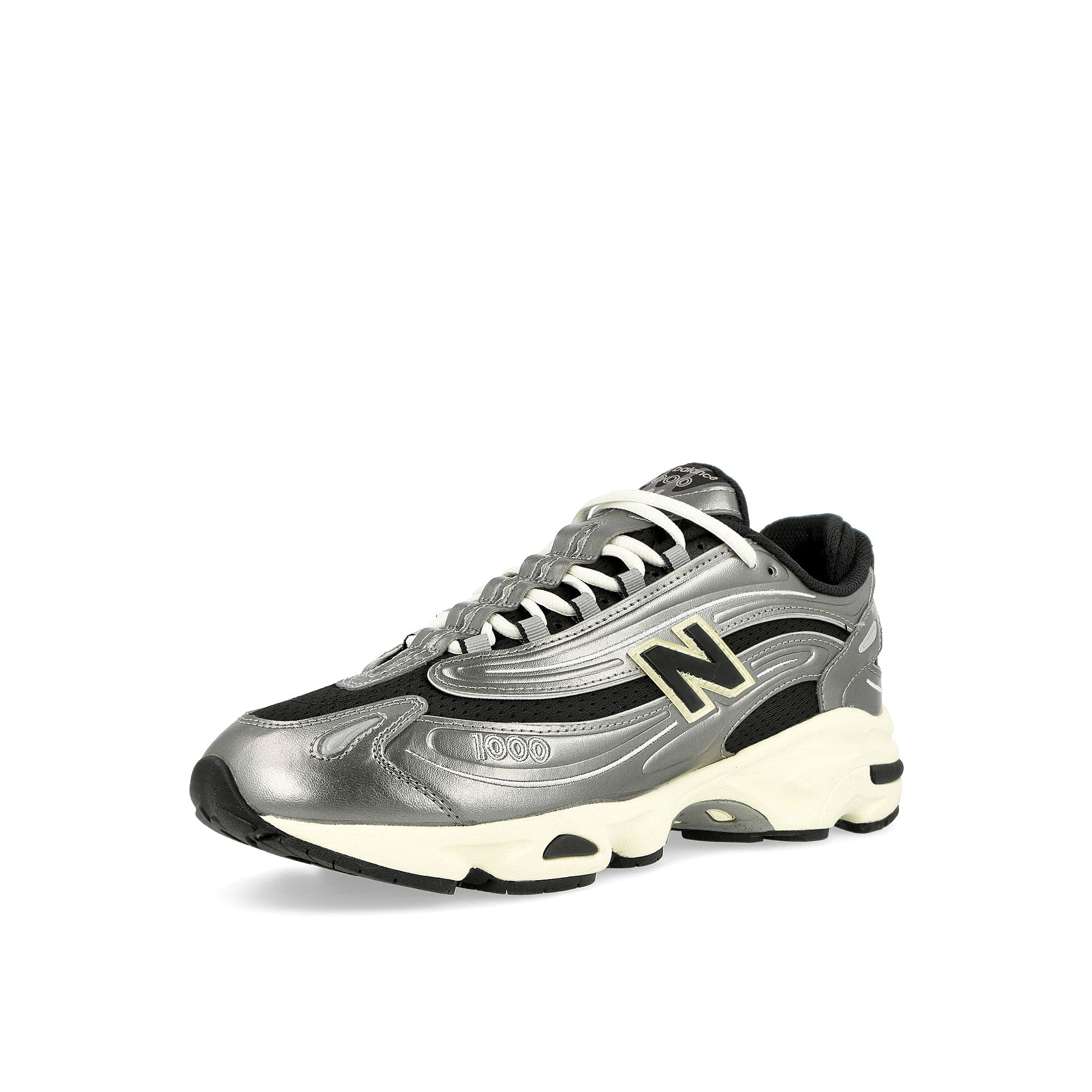 New Balance M1000SL Silver Metallic Low Top Sneakers Close Up | Overkill