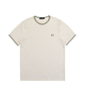 Fred Perry Twin Tipped T-Shirt Light Ecru / Olive Mint T-Shirts M1588-Y54 | Overkill