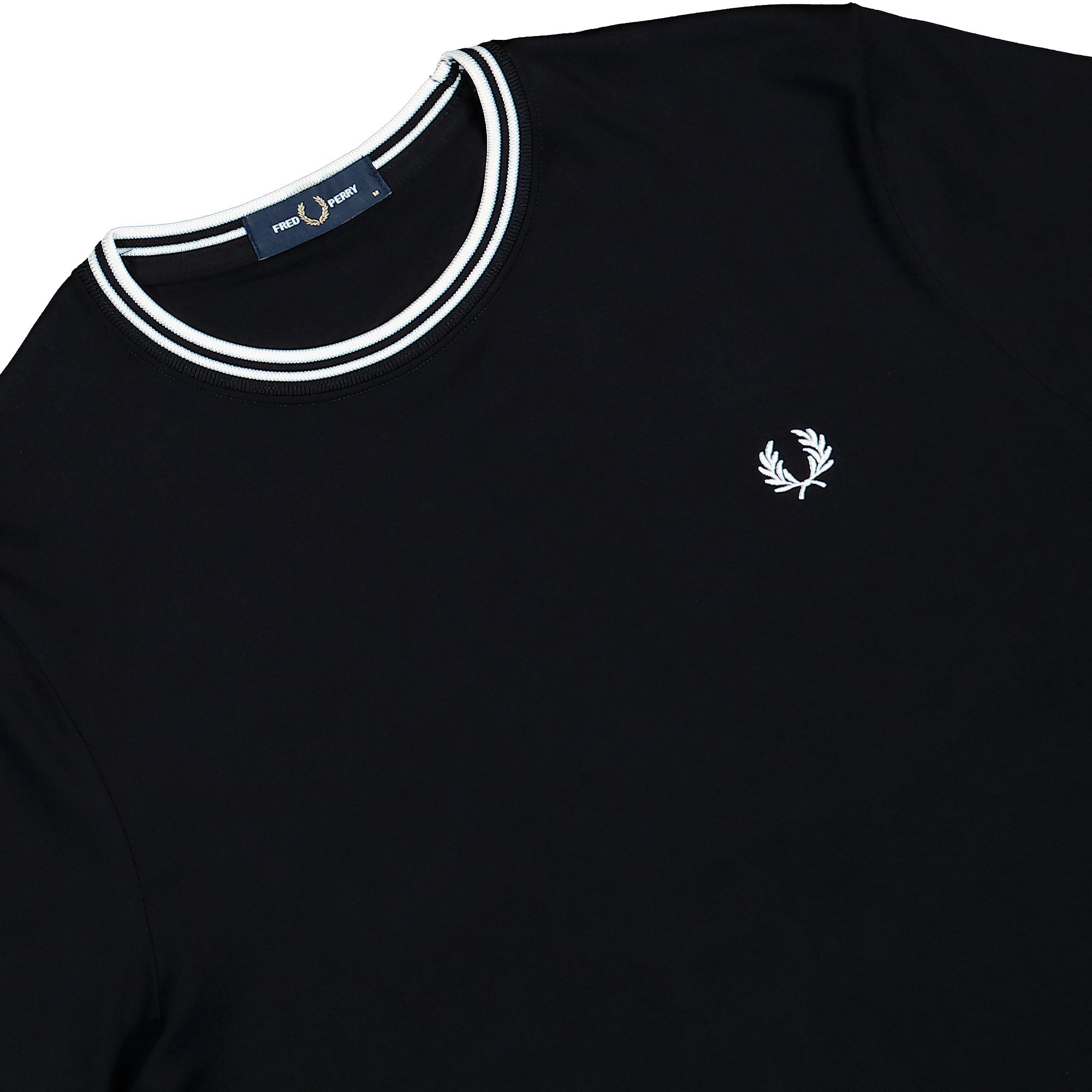 Fred Perry Twin Tipped T-Shirt Black T-Shirt M1588V-102 Detailfoto | Overkill