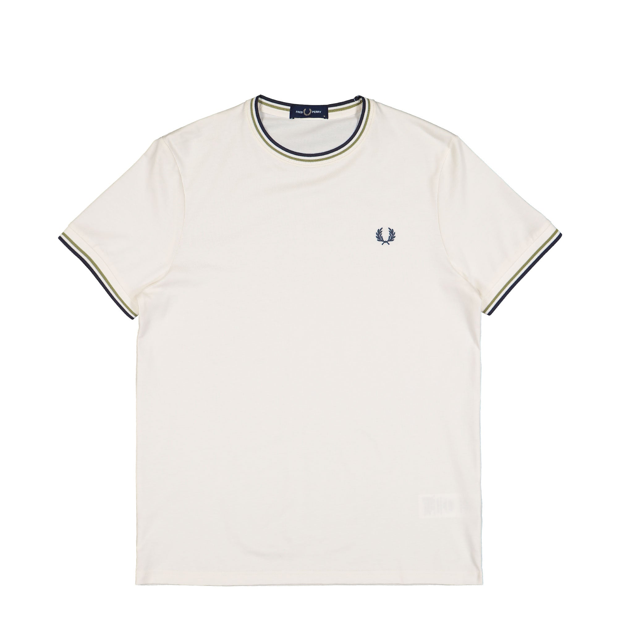 Fred Perry Twin Tipped T-Shirt Ecru / Tennis Yellow / Anchor Grey T-Shirt M1588V-46A | Overkill
