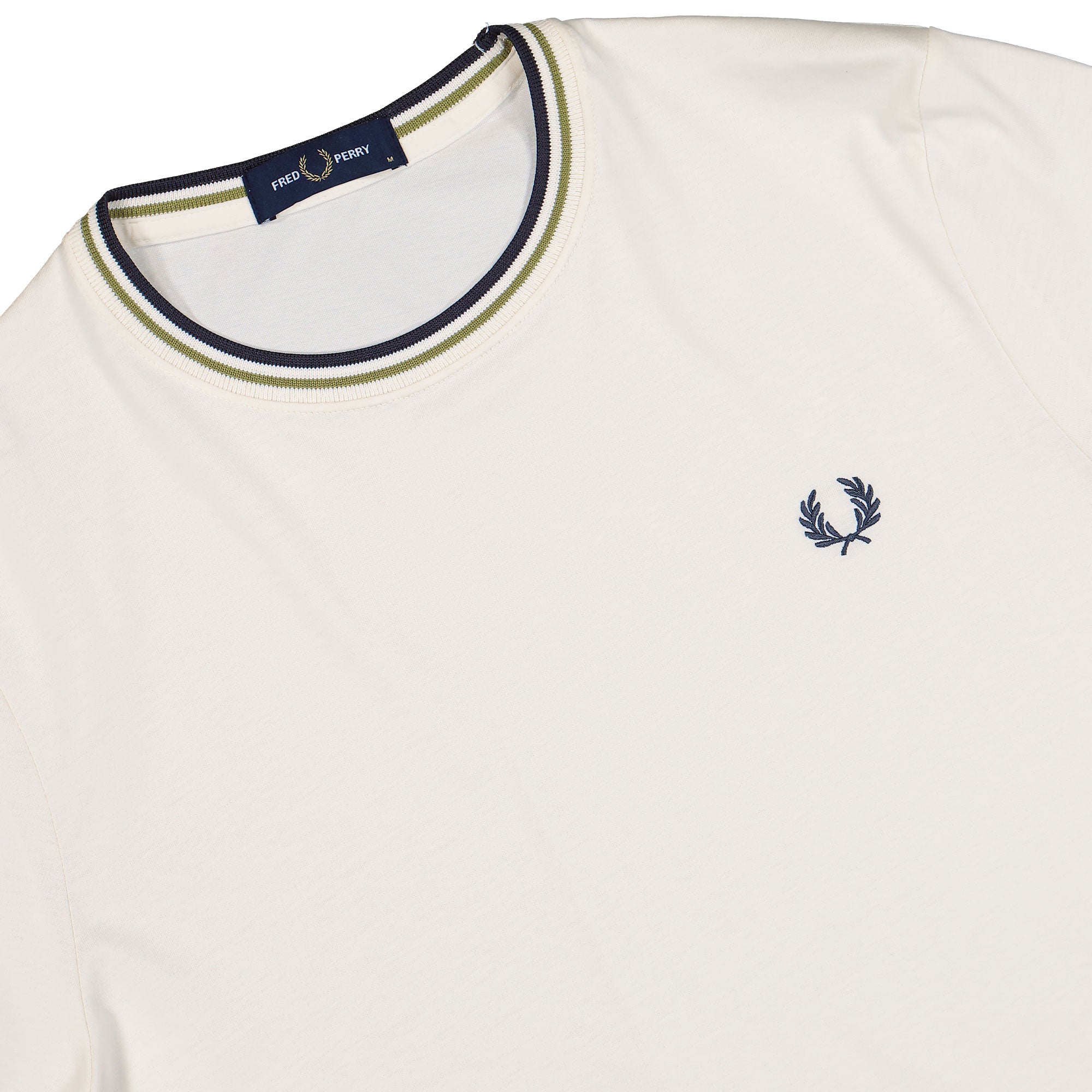 Fred Perry Twin Tipped T-Shirt Ecru / Tennis Yellow / Anchor Grey T-Shirt M1588V-46A Detailfoto | Overkill