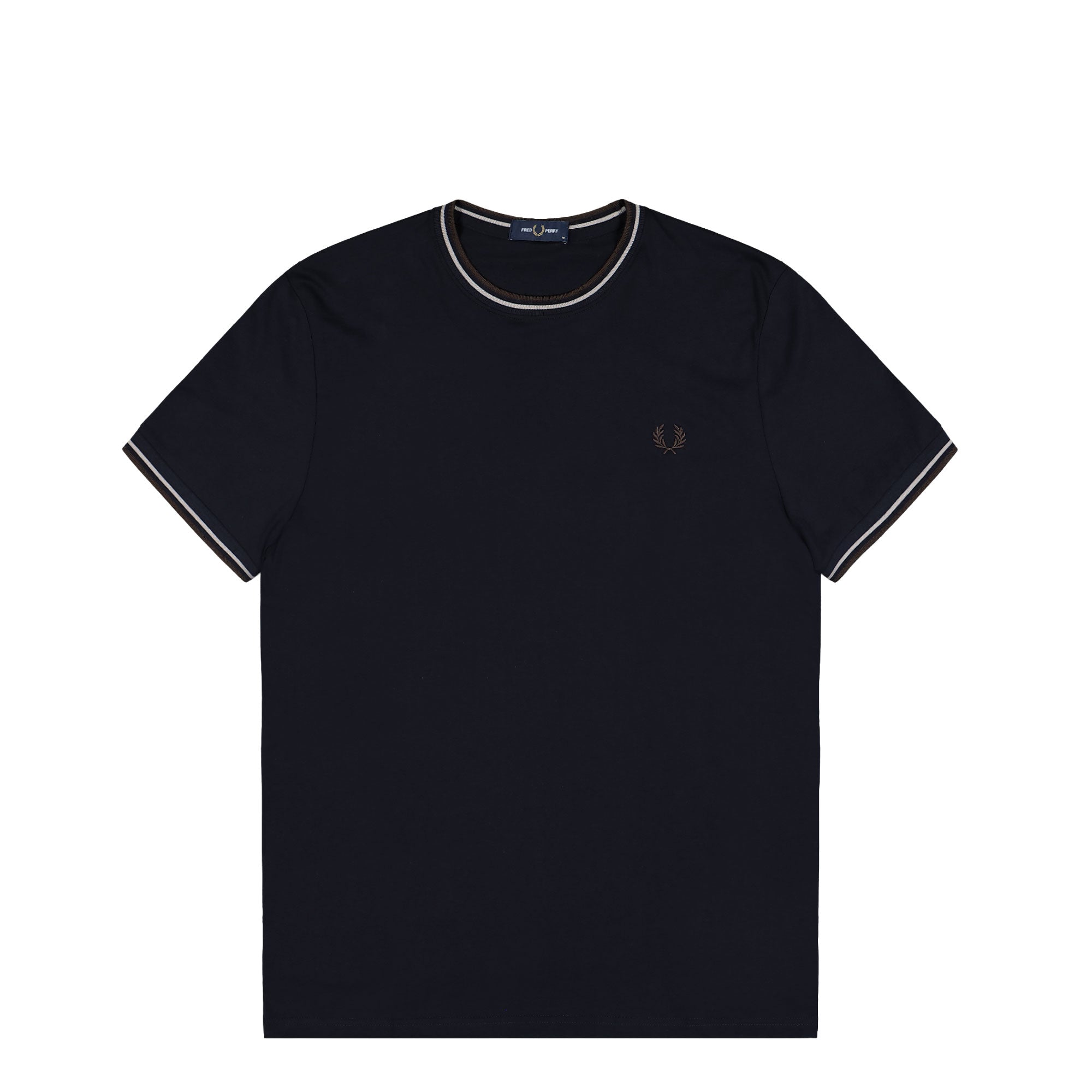 Fred Perry Twin Tipped T-Shirt Navy / Warm Oat / Burnt Tobacco T-Shirt M1588V-52A | Overkill