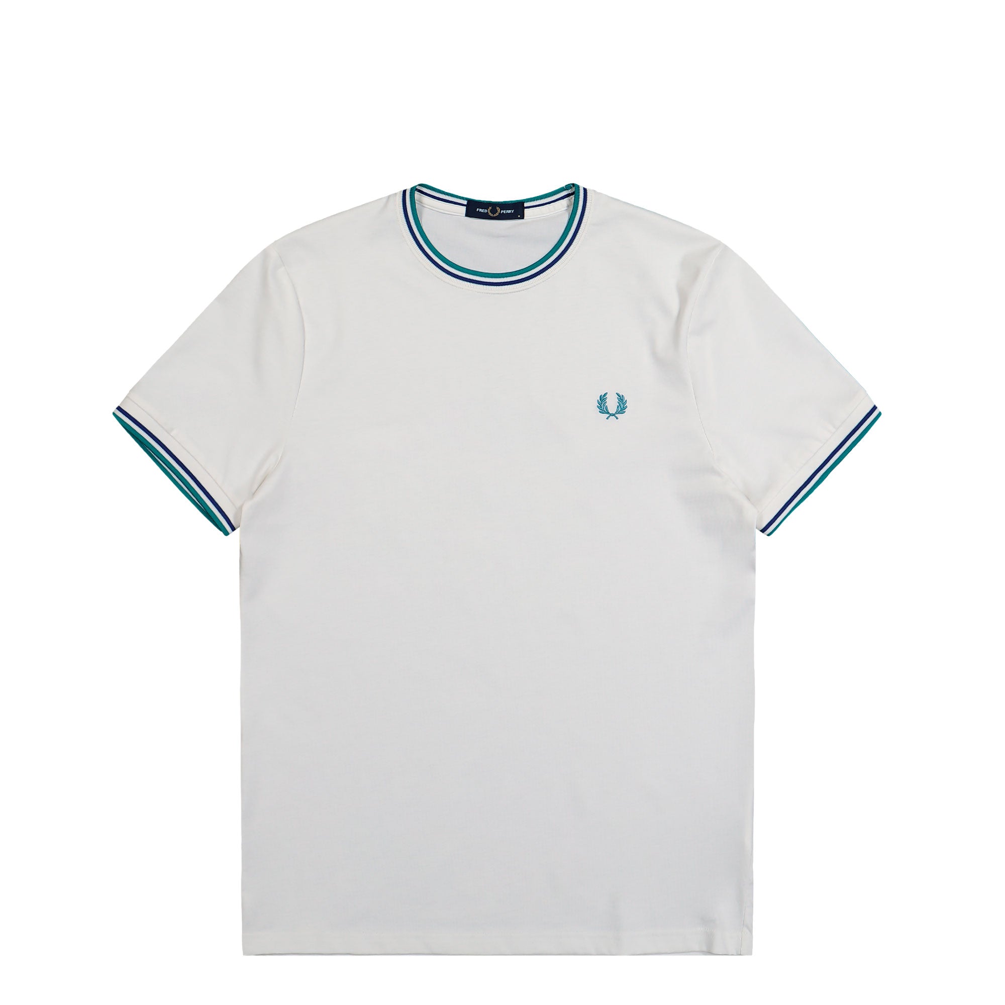 Fred Perry Twin Tipped T-Shirt Snow White / Deep Mint / Soho Eclipse T-Shirt M1588V-94A | Overkill