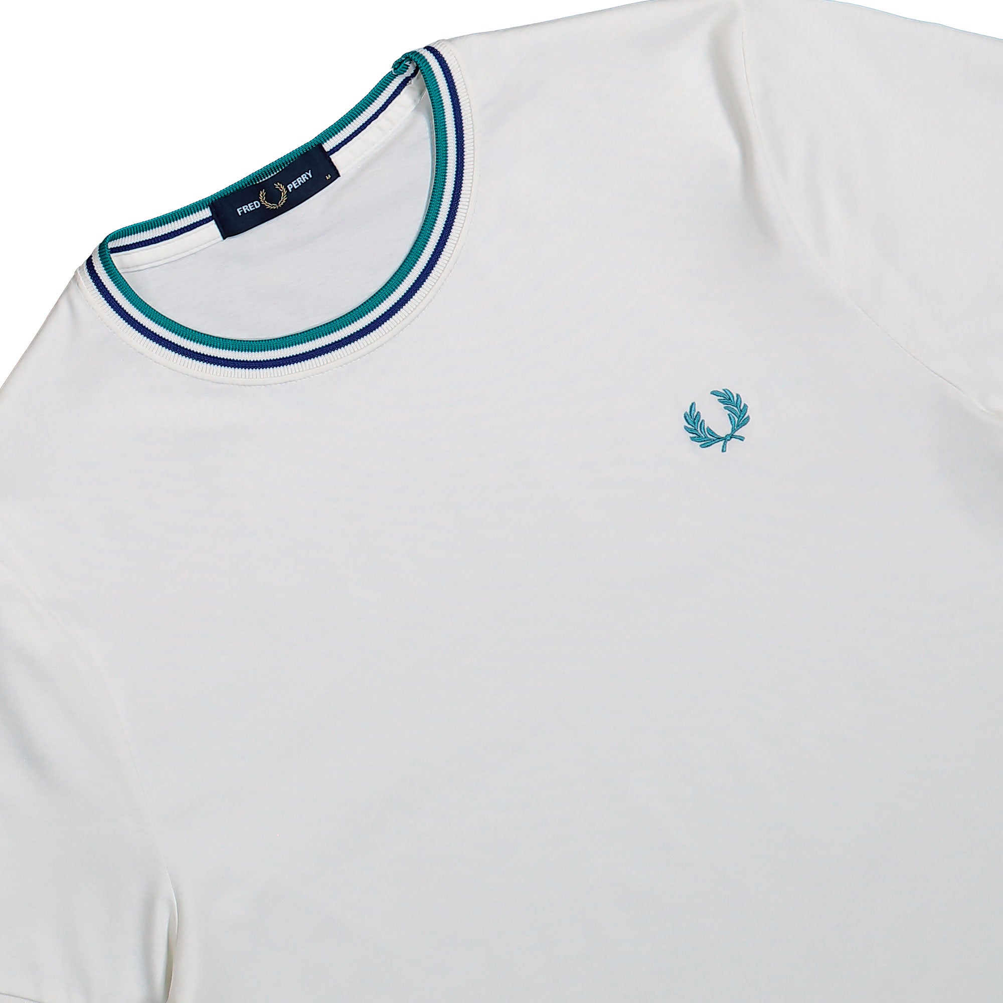 Fred Perry Twin Tipped T-Shirt Snow White / Deep Mint / Soho Eclipse T-Shirt M1588V-94A Detailfoto | Overkill