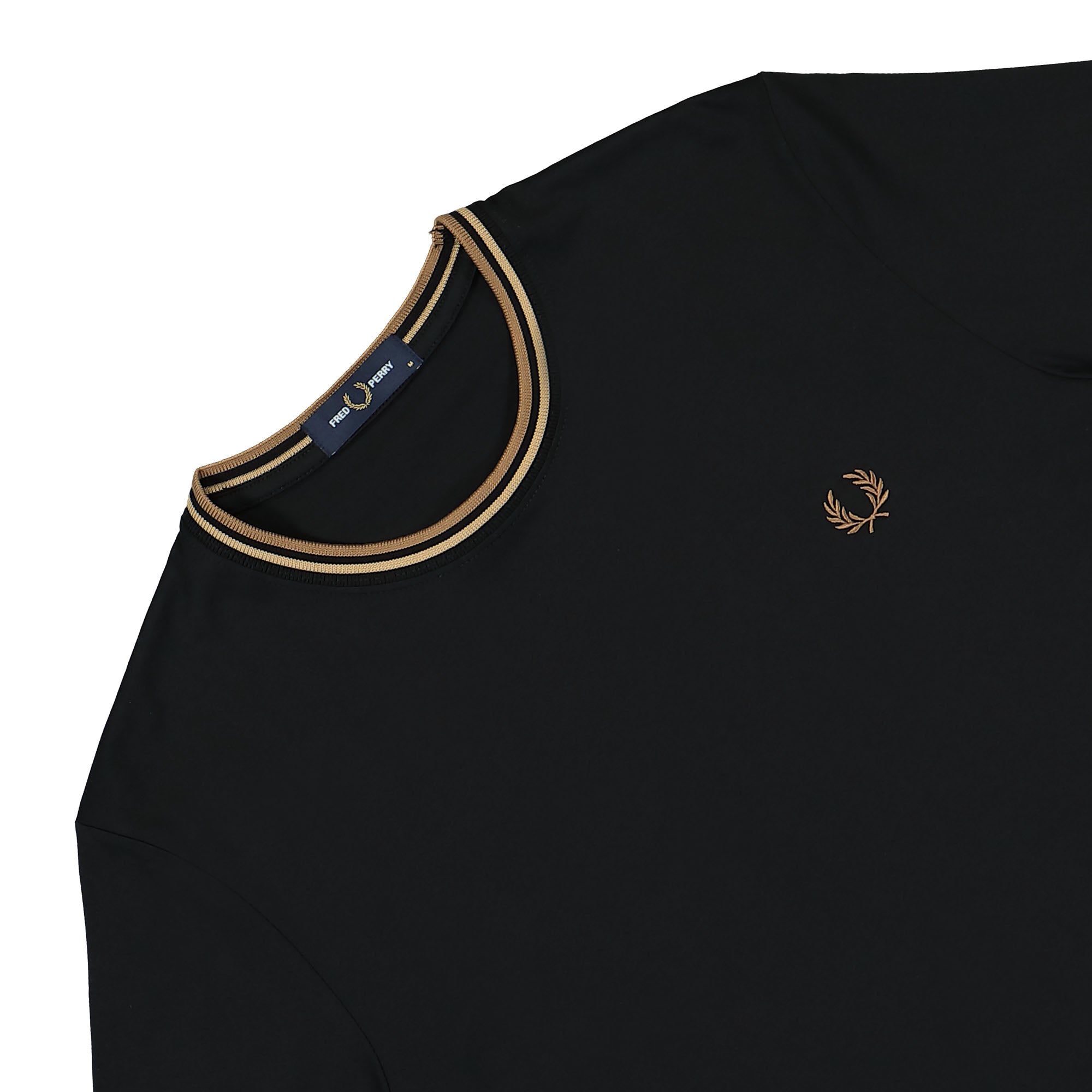 Fred Perry Twin Tipped T-Shirt Black / Warm Stone Grey / Shaded Grey T-Shirts Close-up | Overkill