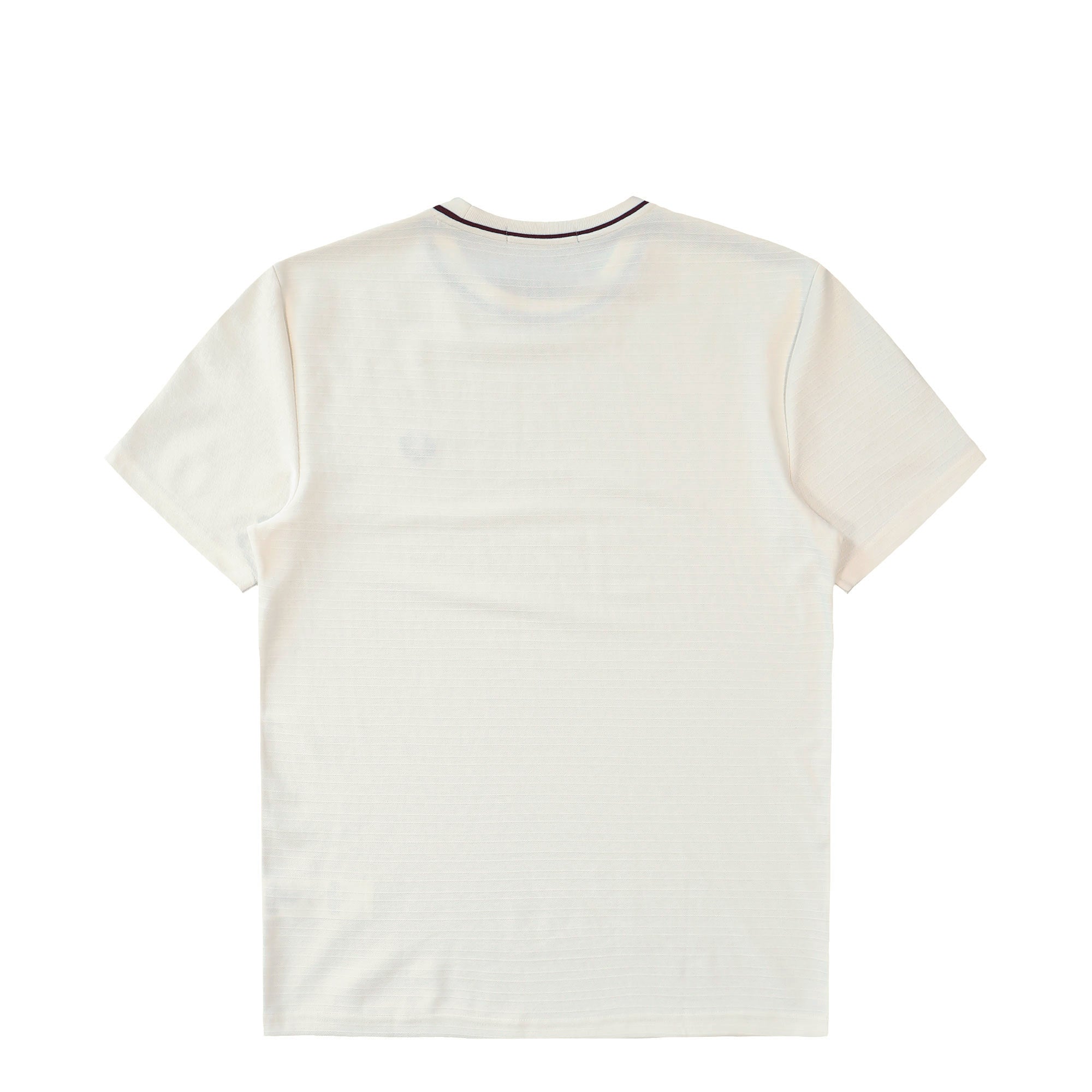 Fred Perry Textured Stripe T-Shirt Ecru T-Shirts M1691-560 Close-up | Overkill